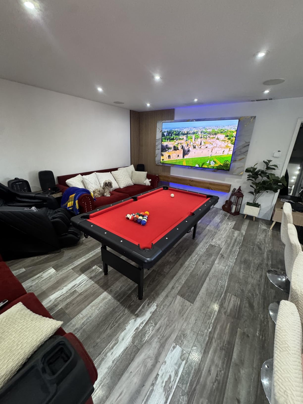 GoSports 6 ft Foldable Pool Tables - Portable Billiards Tables with Accessories - Black with Gray Felt or Oak with Black Felt customer photo 1