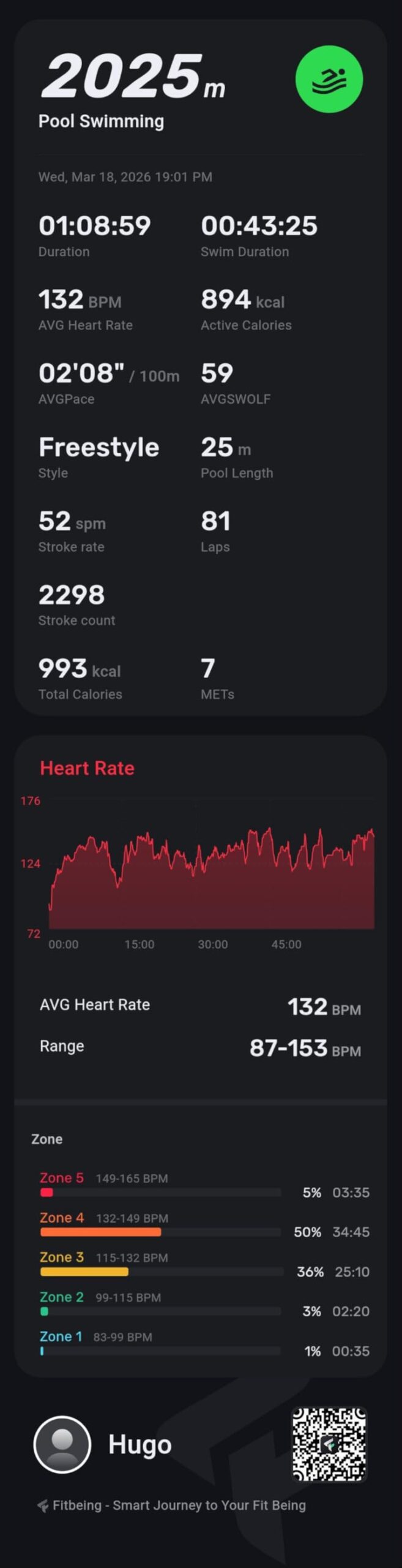 Parsonver Smart Watch for Swimming, 5ATM Waterproof Watch for Pool & Open Water, AI Swim Analysis, Built-in GPS & Compass, AMOLED Fitness Tracker 100+ Sport Mode, Heart Rate Sleep Monitor, French Grey customer photo 2