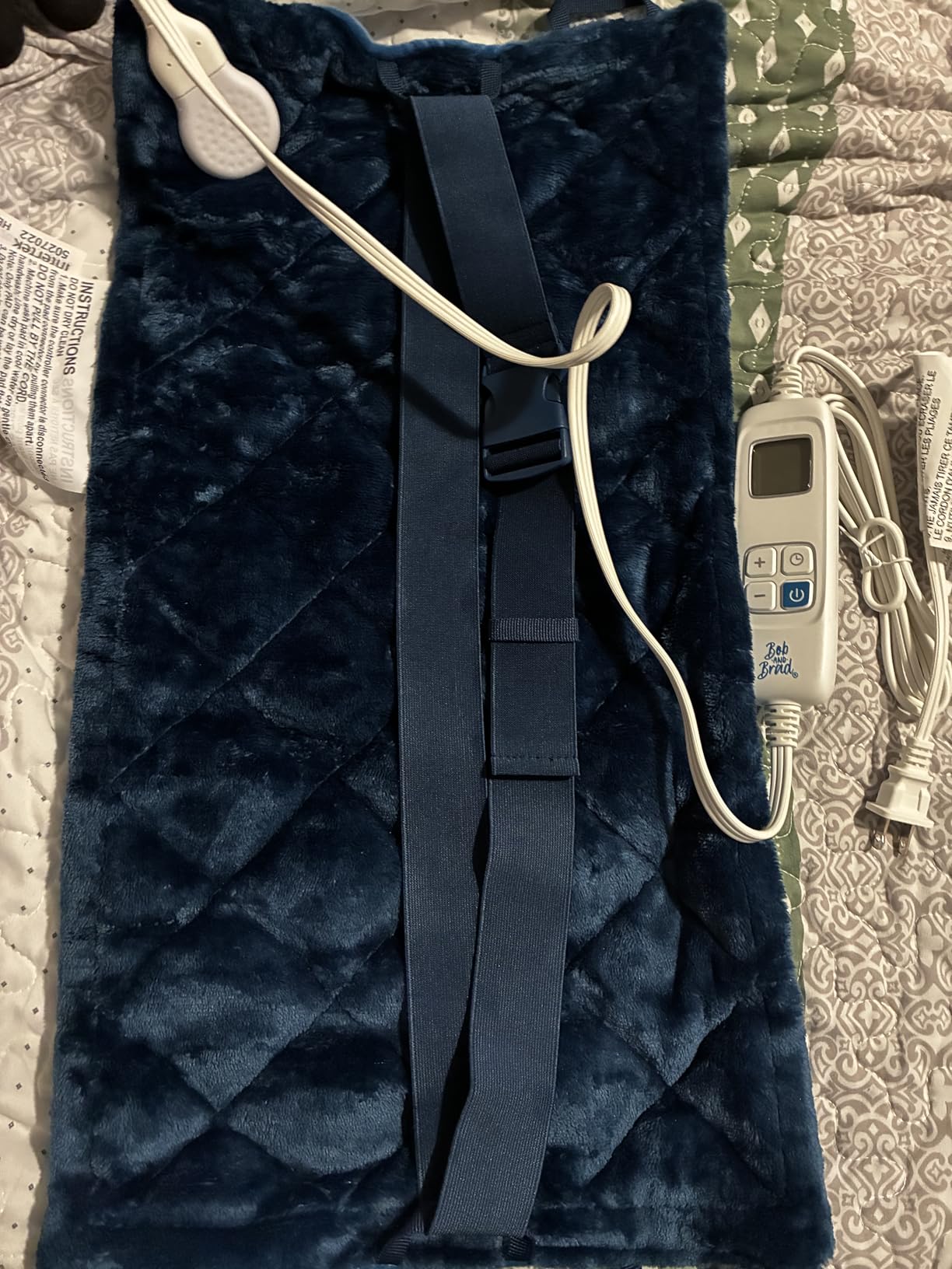 BOB AND BRAD Far Infrared Weighted Heating Pad for Back Pain Relief, FSA-HSA Eligible, Large 12x24 Electric Heat Pad with Auto Off, Deep Moist Heat & Hands-Free Strap for Cramps, Knee, Neck, Shoulder customer photo 2