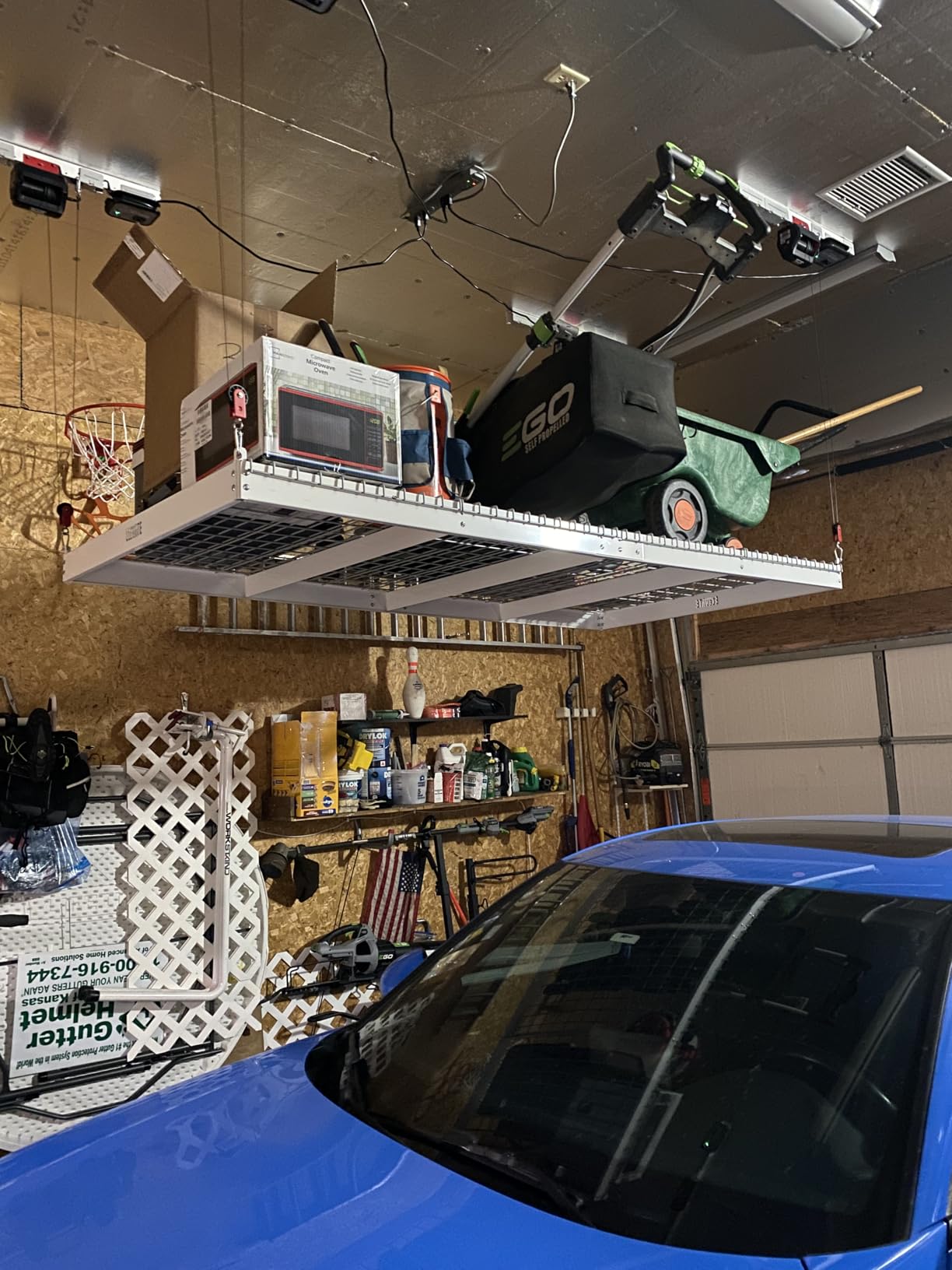 DURA-LIFT Elevate 4x8 Motorized Overhead Storage Lift for Garage Ceiling, Electric Storage Rack with Bluetooth App Control customer photo 1