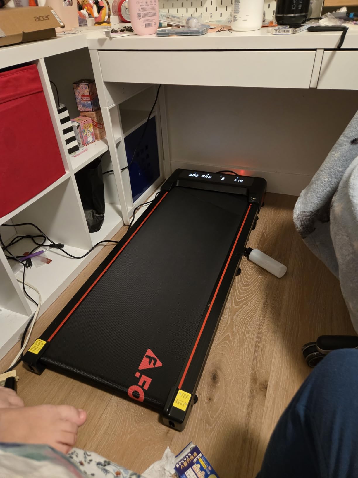 Walking Pad with 10% Incline Treadmills for Home, 4 in 1 6.2MPH Walking Pad Under Desk Treadmill with Full Screen LED Display, 2.75HP Brushless Drive, 12 HIIT Programs, 350 LBS Weight Capacity customer photo 1