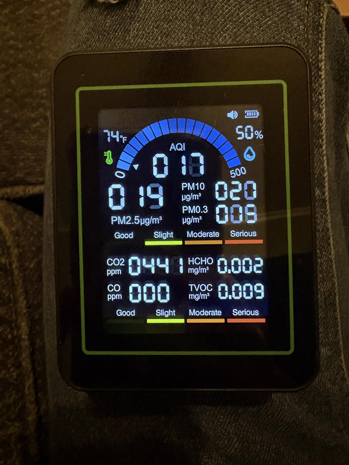 10-in-1 Air Quality Monitor Indoor, Professional CO2 Detector, Carbon Monoxide Meter, Temperature, Humidity Monitor, Air Quality Tester for CO2,CO,TVOC,HCHO,PM2.5,Temp,AQI, Perfect for Home & Office customer photo 1