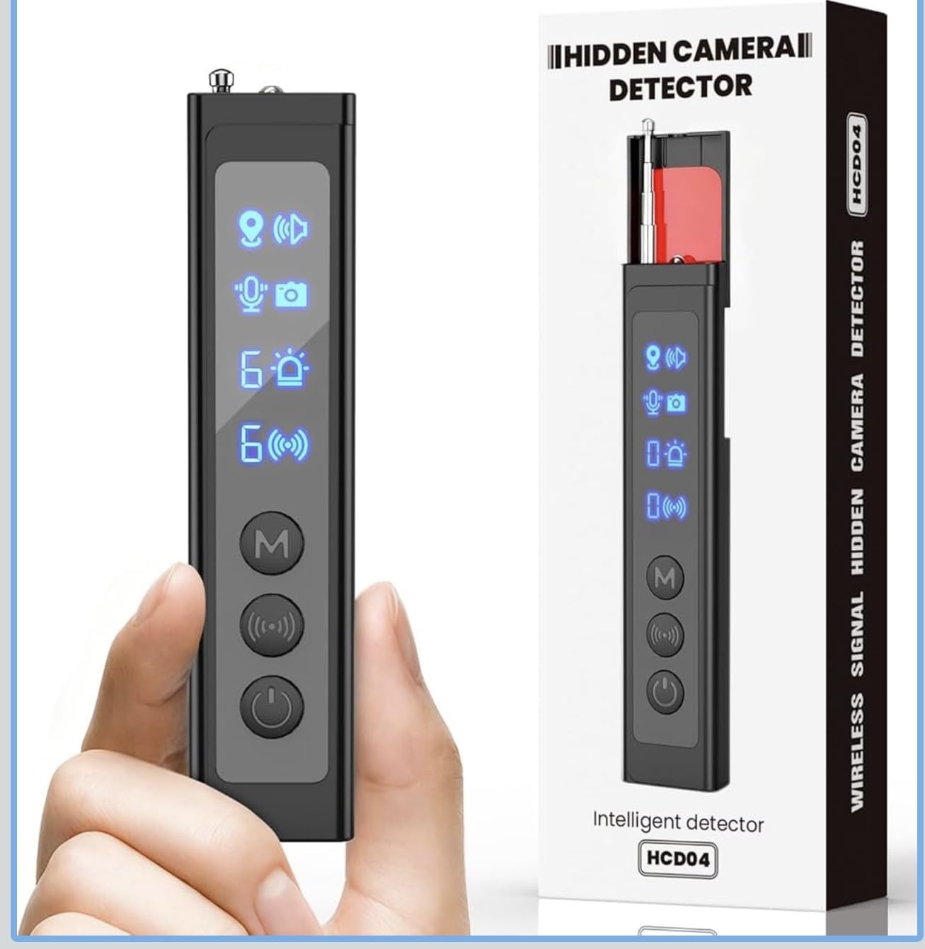 AI Hidden Camera Detector,High Precision Bug & WiFi Scanner Finder,All in One Hidden Devices Detector with 6 Sensitivity Levels & 4 Detection Modes,GPS Trackers for Hotel,Bathroom,Office,Car&Travel customer photo 1