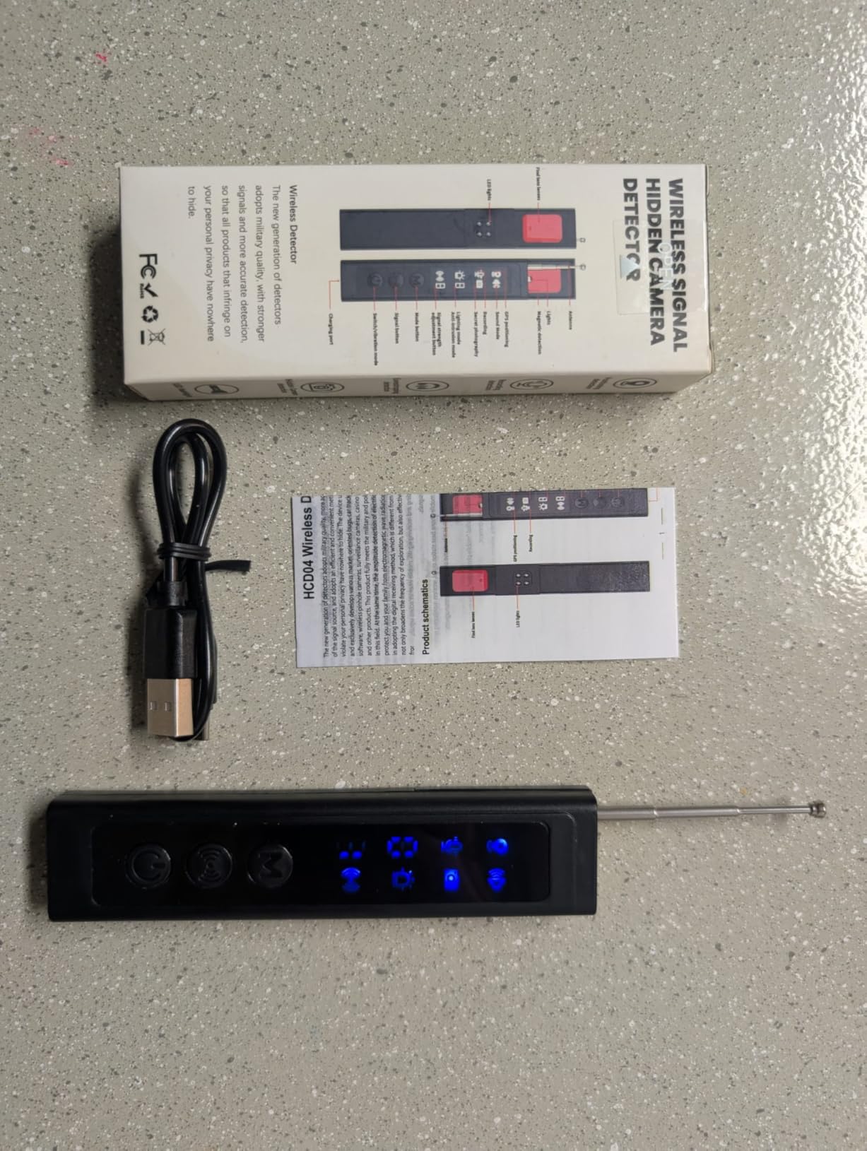 AI Hidden Camera Detector,High Precision Bug & WiFi Scanner Finder,All in One Hidden Devices Detector with 6 Sensitivity Levels & 4 Detection Modes,GPS Trackers for Hotel,Bathroom,Office,Car&Travel customer photo 2