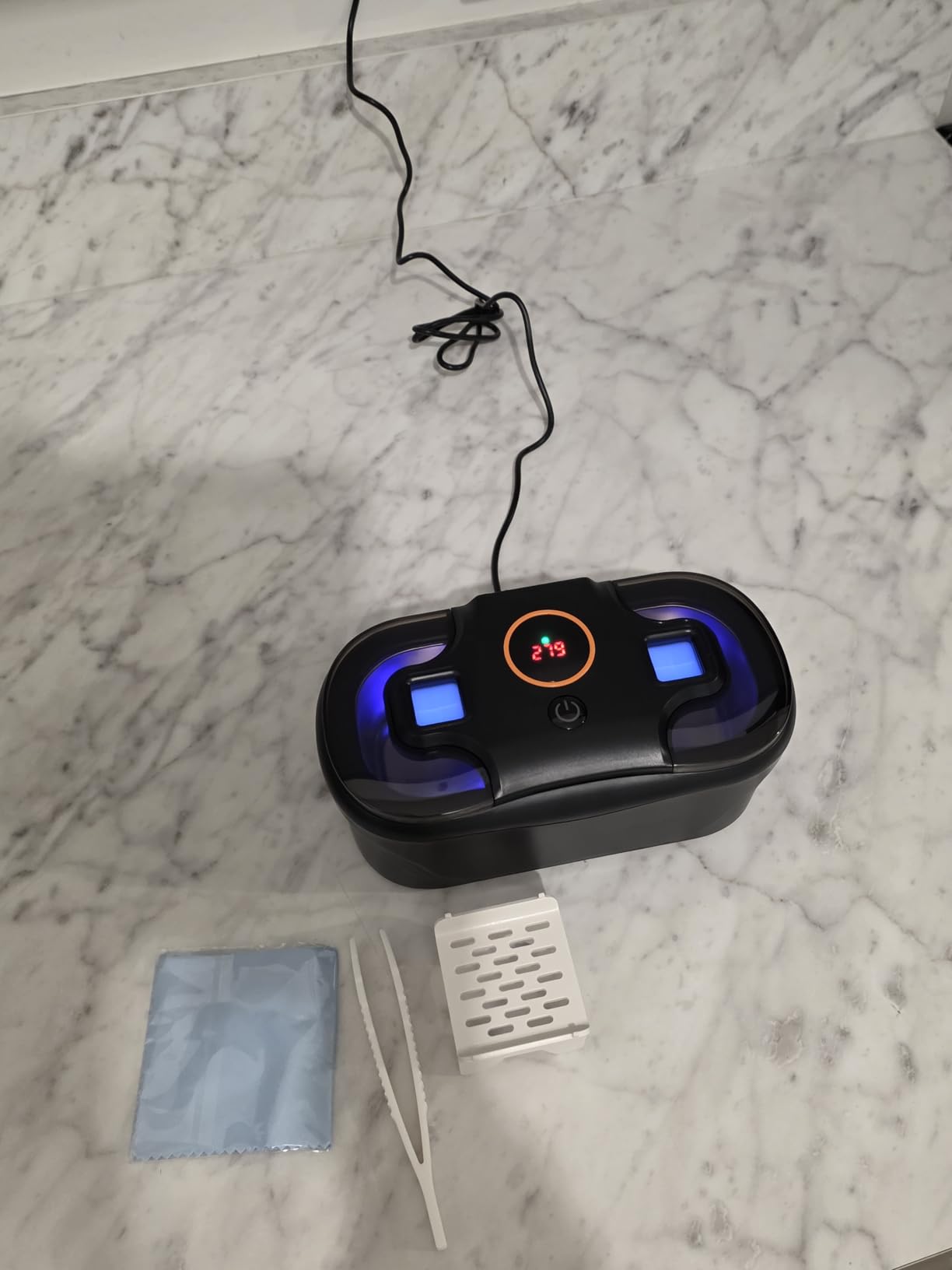 Ultrasonic Cleaner, 48KHz Jewelry Cleaner 400ML, Ultrasonic Retainer Cleaner for Eyeglasses Rings Watch Band Necklace Earing, Multi Deep Cleaning Modes, Black customer photo 1