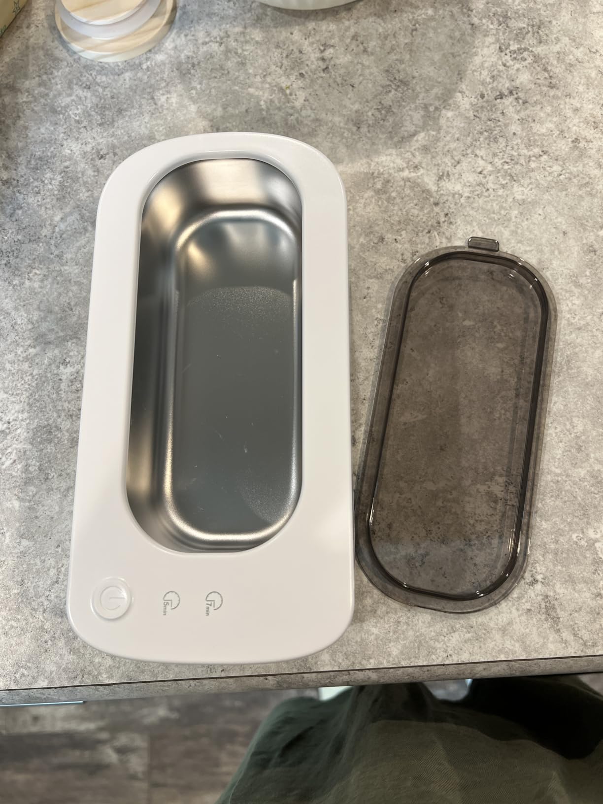 Ultrasonic Jewelry Cleaner Machine: 48KHz Ultra Sonic Cleaner for Jewelry,Eyeglass,Rings,Watch Band,Dentures,with Dual Cleaning Modes,350ML 304 Stainless Steel Tank,Gift for Wife,Mom,Daughter customer photo 1