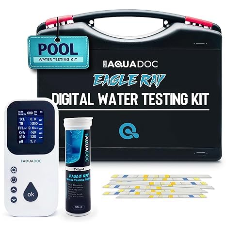 Eagle Ray Digital Pool Water Test Kit by AquaDoc with Digital Water Tester and 30 Pool Test Strips for Chlorine, Bromine, Total Hardness, Cyanuric Acid, Alkalinity, and pH customer photo 2