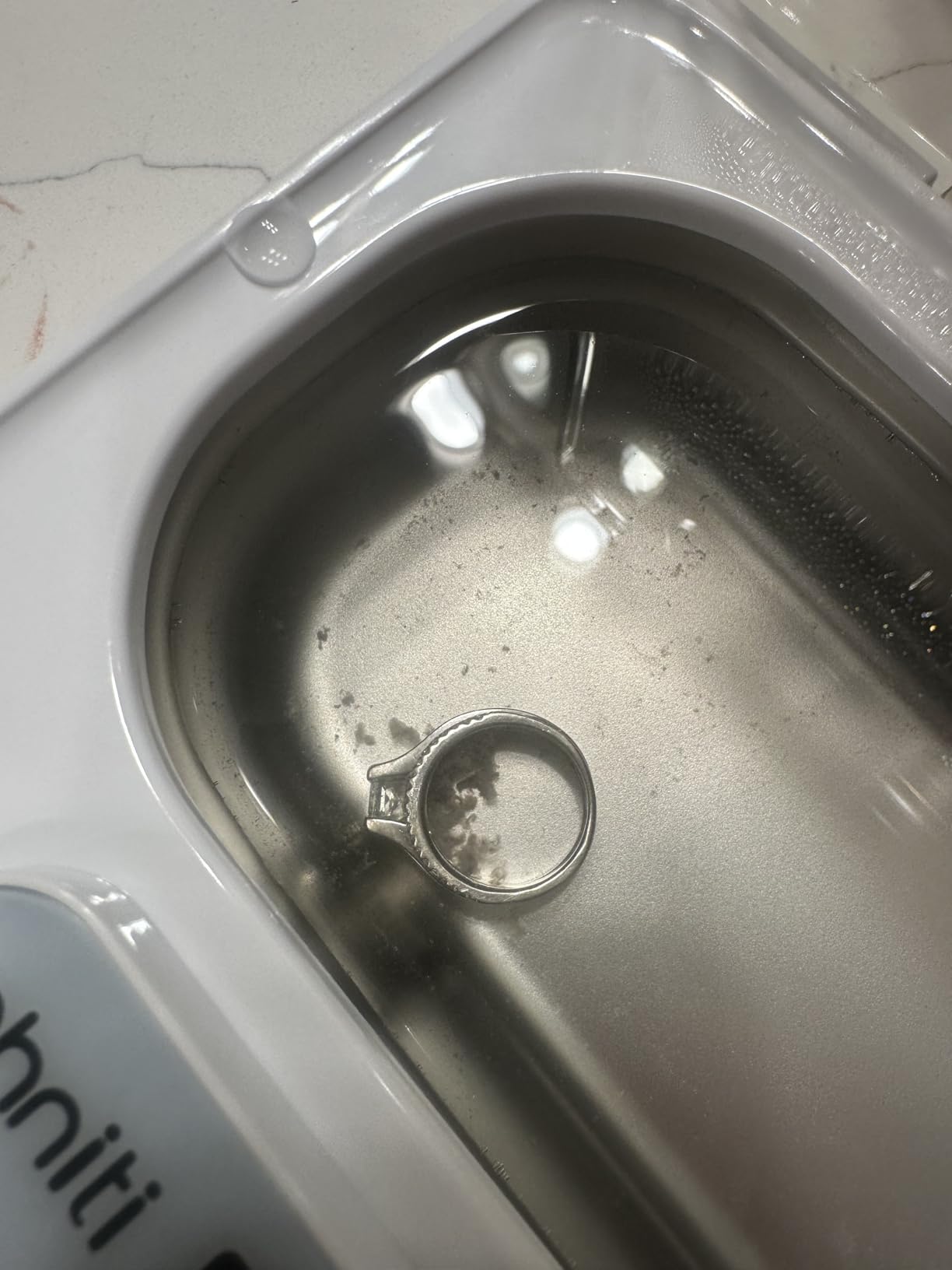 Phniti Ultrasonic Jewelry Cleaner, 47kHz Professional Ultrasonic Retainer Cleaner Machine for Dental Cleaning Three Cleaning Modes, Mouth Guard, Watch, Ring, Diamond, White customer photo 2