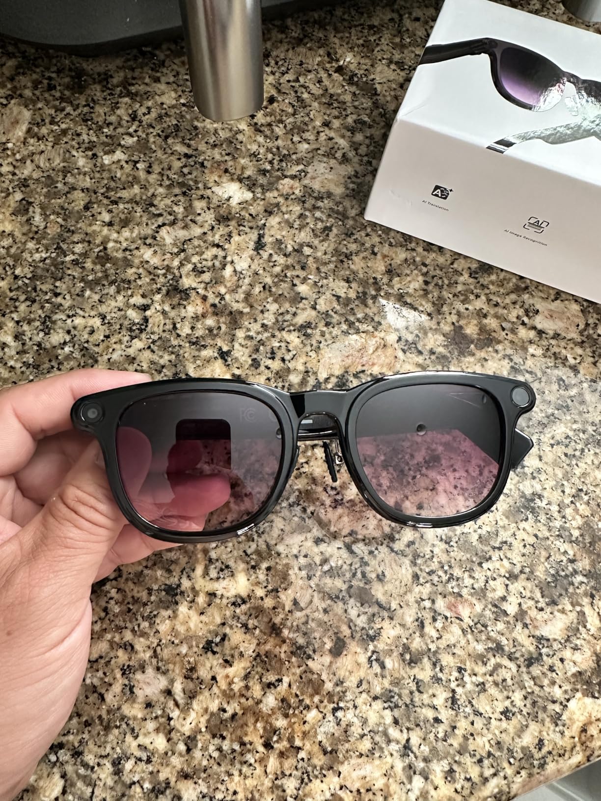 AI Smart Glasses with Camera, 8MP HD Bluetooth Camera Glasses, 1080P Video Recording Sunglasses for Women Men, Real Time Translation, Voice Assistant, Open-Ear Audio for Travel, Work Vlog (3 lenses) customer photo 1