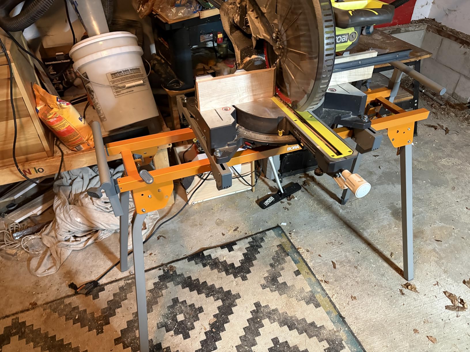 BORA Portable Miter Saw Stand 2nd Generation - Quick release Tool Mount - 114 Inches of Material Support - Universal Folding Compound Mitre Saw Stand fits Dewalt, Milwaukee, Ridgid, Bosch Chop Saws PM-4020 customer photo 1