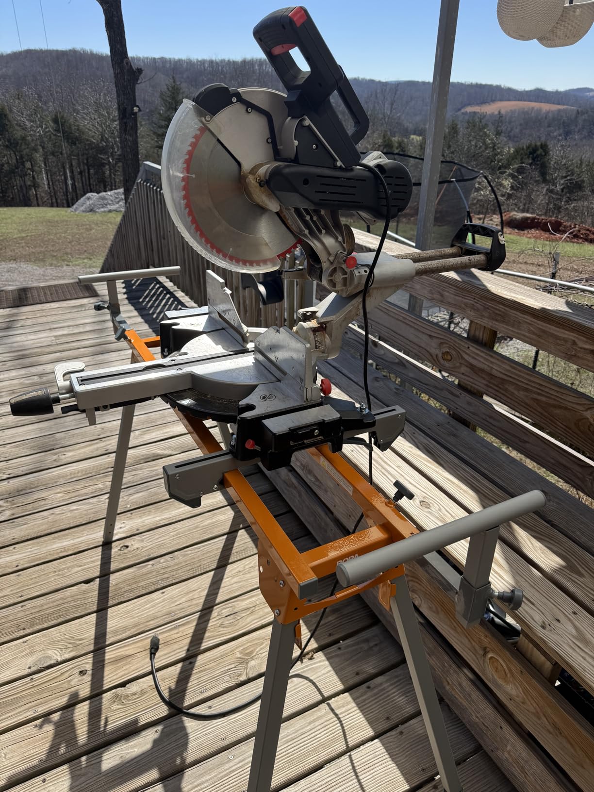 BORA Portable Miter Saw Stand 2nd Generation - Quick release Tool Mount - 114 Inches of Material Support - Universal Folding Compound Mitre Saw Stand fits Dewalt, Milwaukee, Ridgid, Bosch Chop Saws PM-4020 customer photo 2