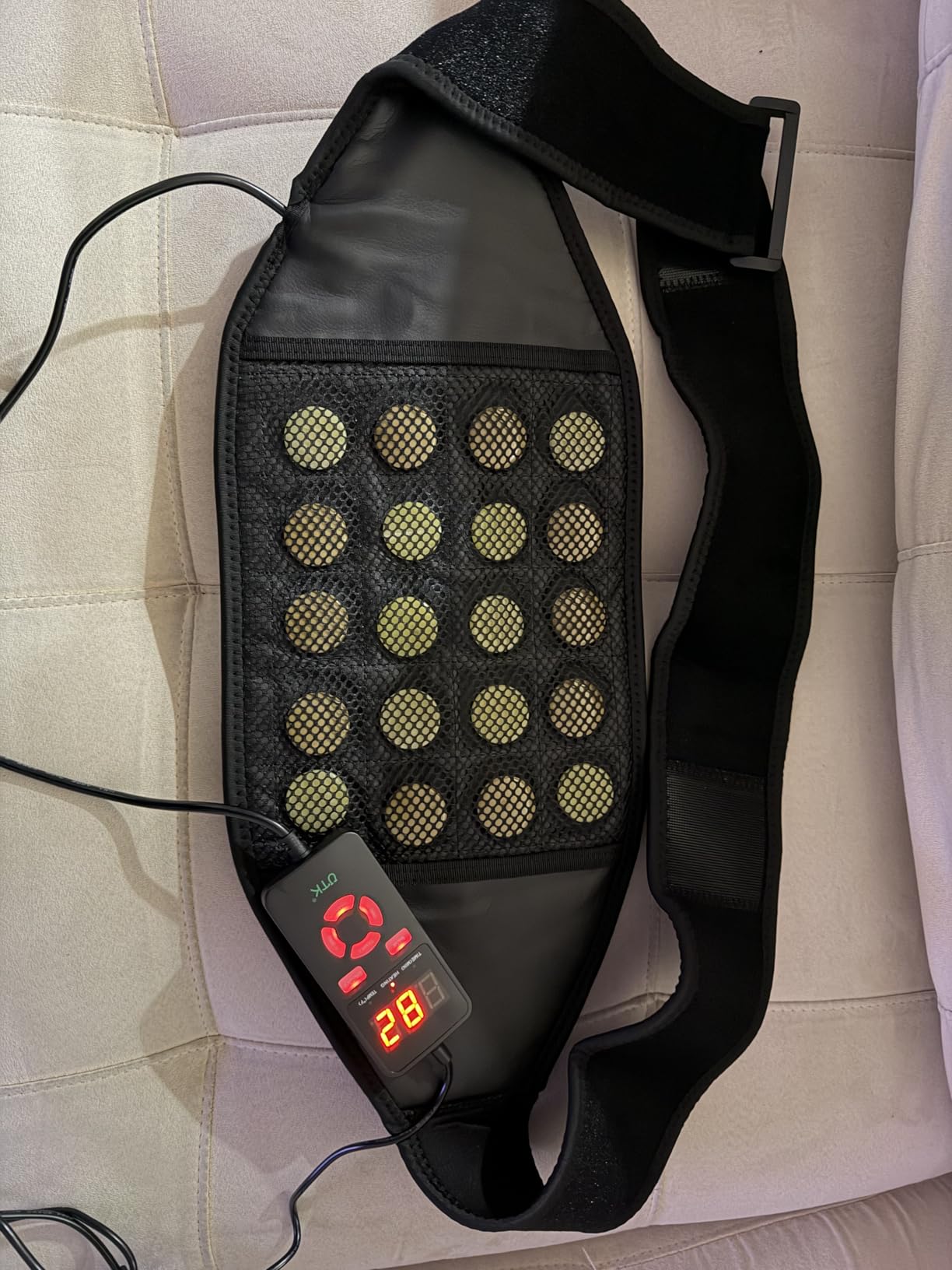 UTK Far Infrared Heating Pad for Back Pain Relief, Hot to 159°F, Gift for Women Men, Heating Pads for Lower Back, 24 Timers Auto-Off, 20 Natural Jade, 35-55