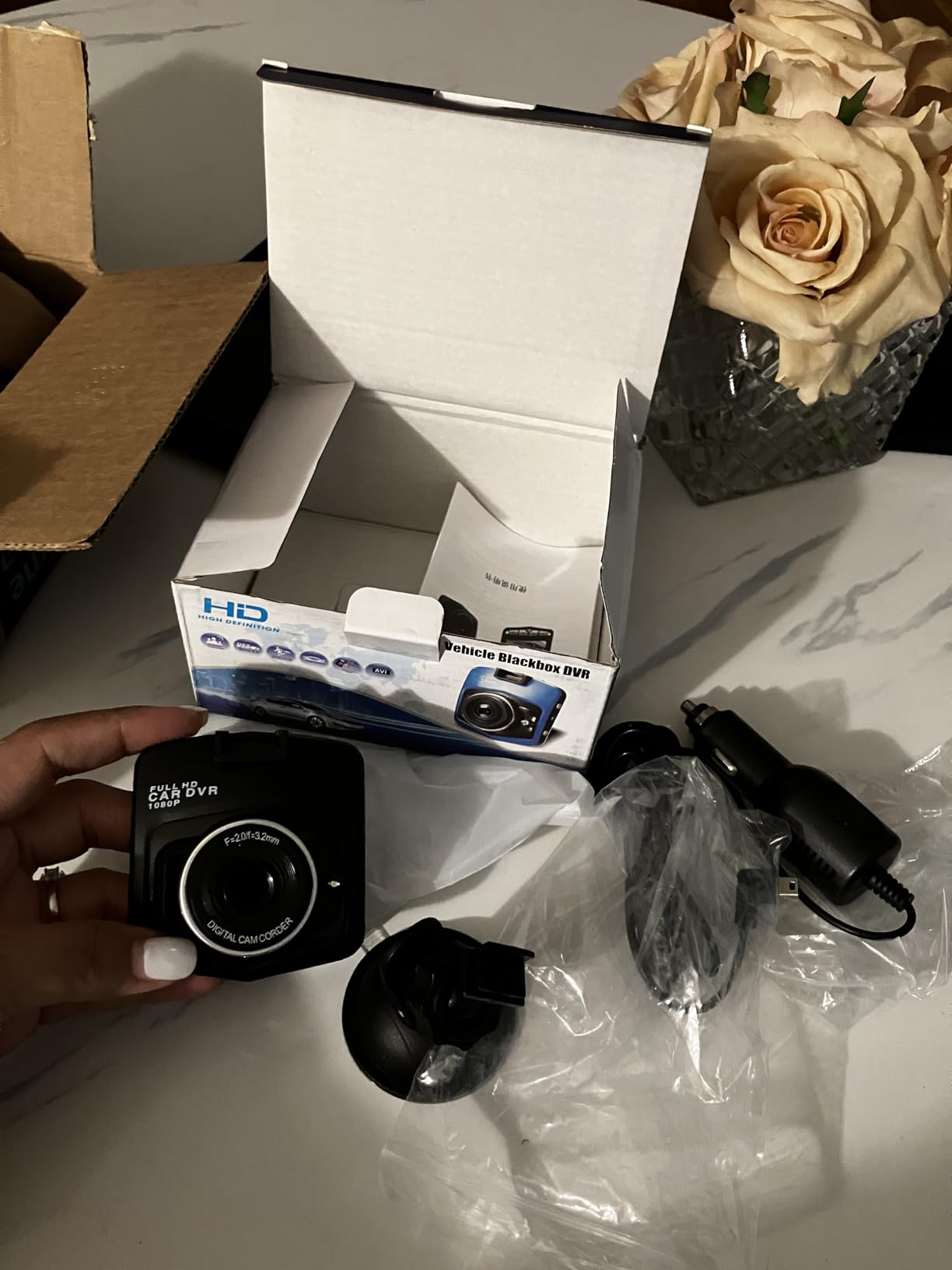 4 Channel 360deg Dash Cam Front Rear Inside & Left Right,4K+1080P*3 FHD Car Camera,5GHz WiFi & App Control,8 IR Lamps Night Vision,24H Parking Mode,G-Sensor,Loop Recording,Includes 64GB SD Card(Black) customer photo 2