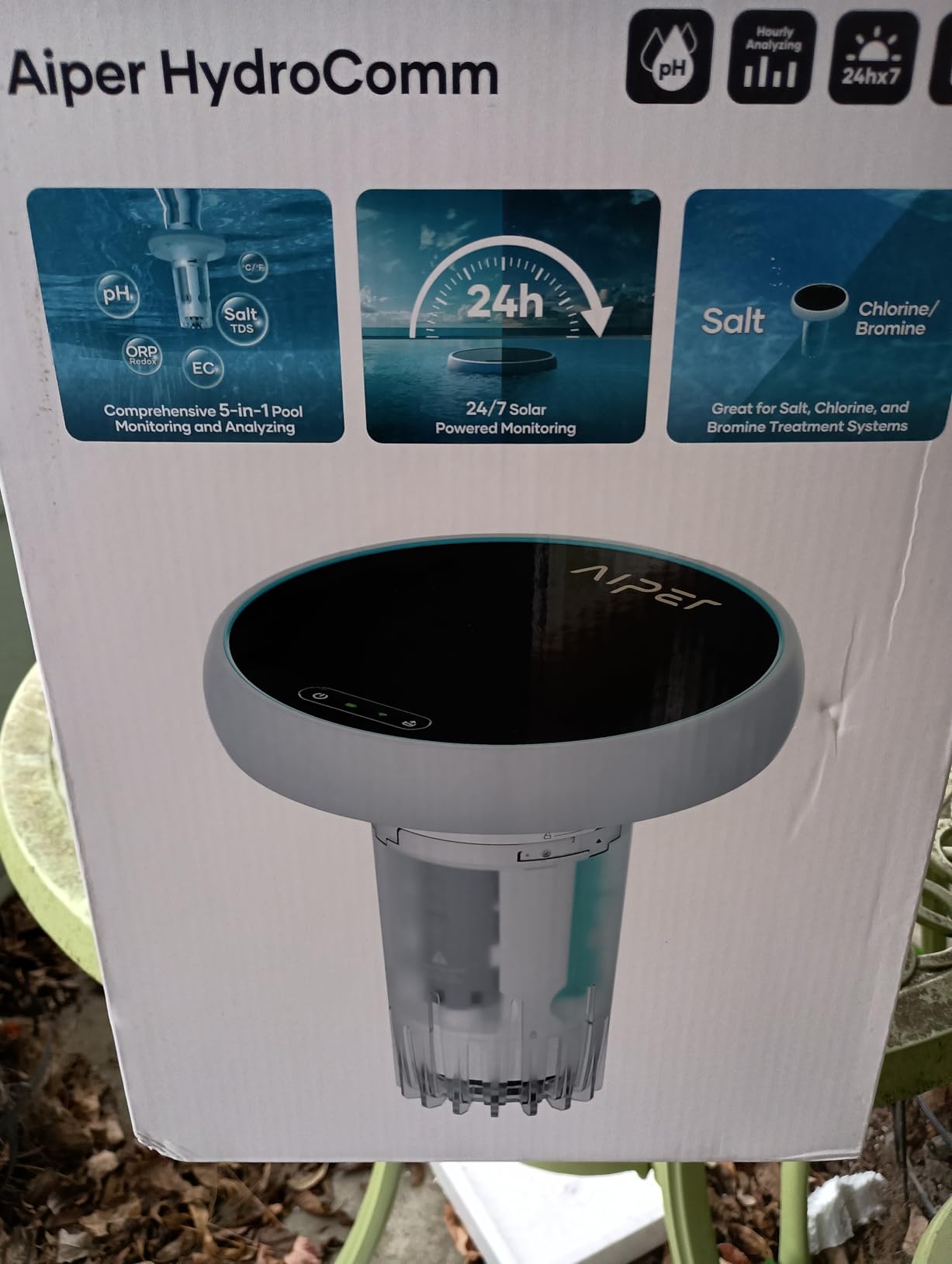 AIPER HydroComm Pro Smart Pool Monitor, 5-in-1 Water Testing for Pools, Hot Tubs, and Spas, Features App Control and Real-Time Underwater Connectivity, Blue customer photo 2
