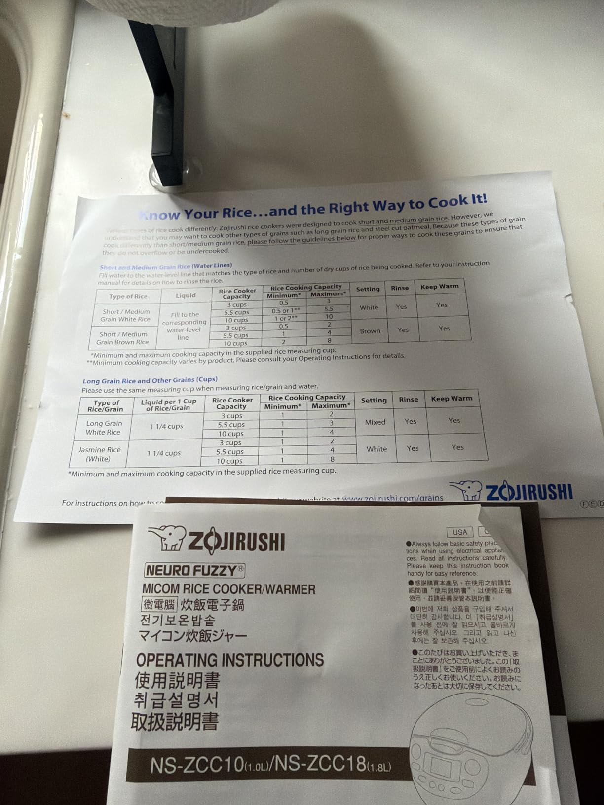 Zojirushi NS-ZCC10 5-1/2-Cup Neuro Fuzzy Rice Cooker and Warmer, Premium White customer photo 1