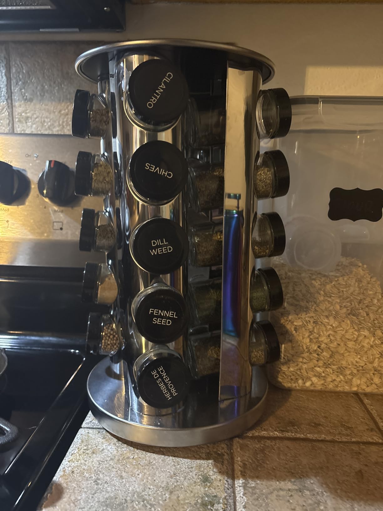 Kamenstein 20 Jar Revolving Countertop Spice Rack with Spices Included, FREE Spice Refills for 5 Years, Polished Stainless Steel customer photo 1