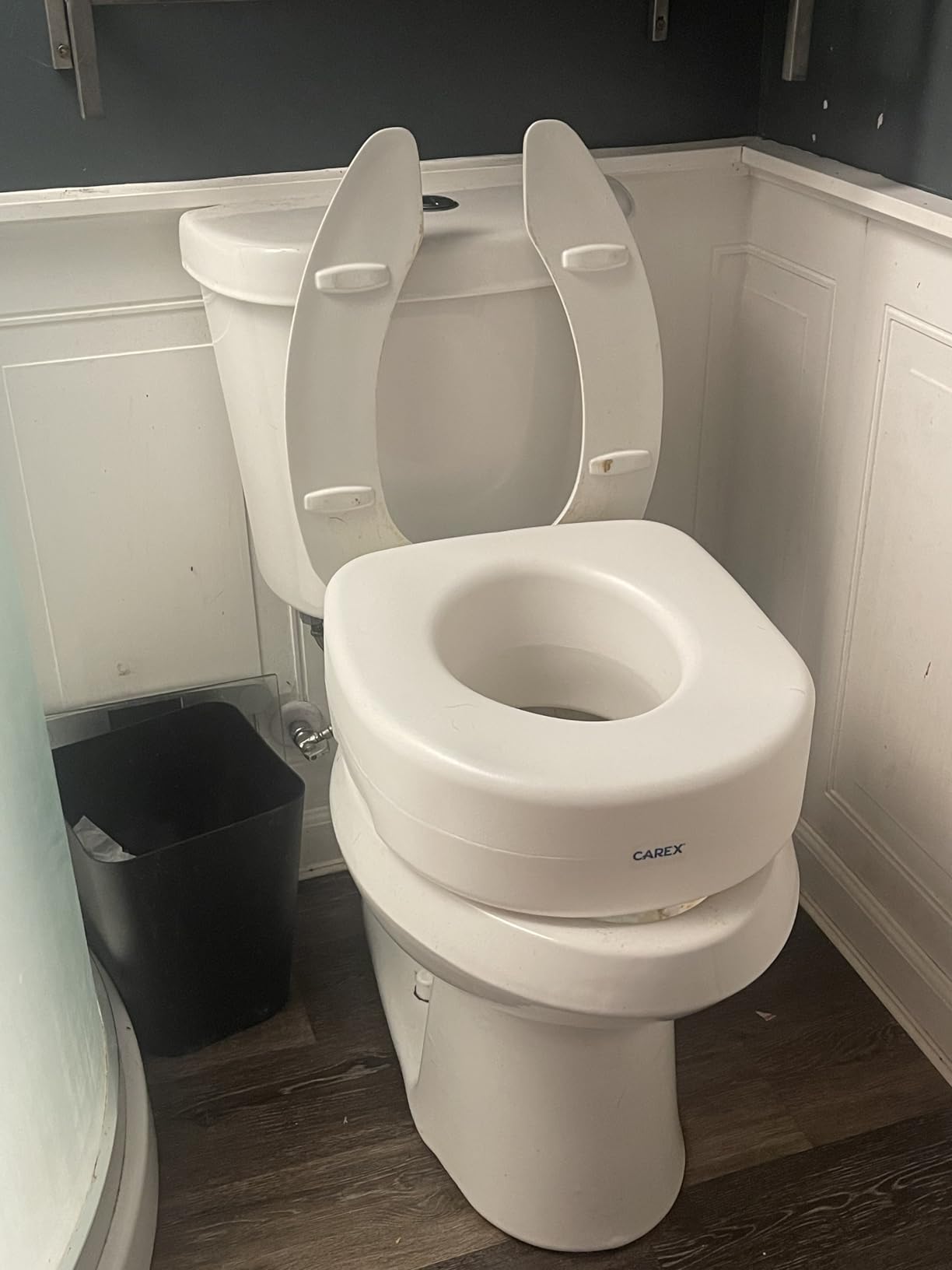 Carex Toilet Seat Riser, 5.5 Inch, Toilet Seat Risers for Seniors, Raised Toilet Seat, Supports 300lbs, Slip-Resistant, Toilet Riser, Elevated Toilet Seats customer photo 1