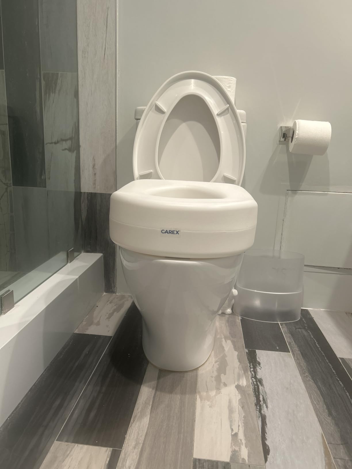 Carex Toilet Seat Riser, 5.5 Inch, Toilet Seat Risers for Seniors, Raised Toilet Seat, Supports 300lbs, Slip-Resistant, Toilet Riser, Elevated Toilet Seats customer photo 2