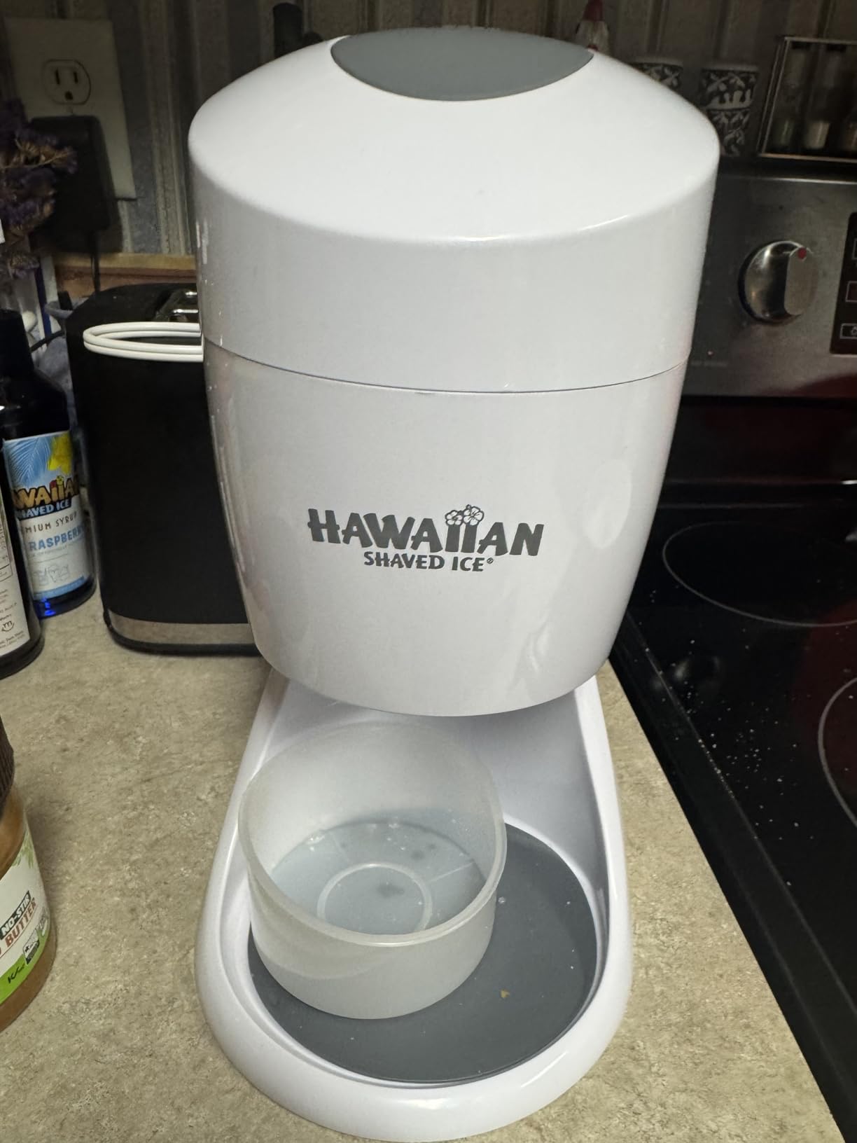 Hawaiian Shaved Ice Machine Kit - 3 Flavors, 25 Cups, Straws, Pourers, Ice Molds customer photo 2