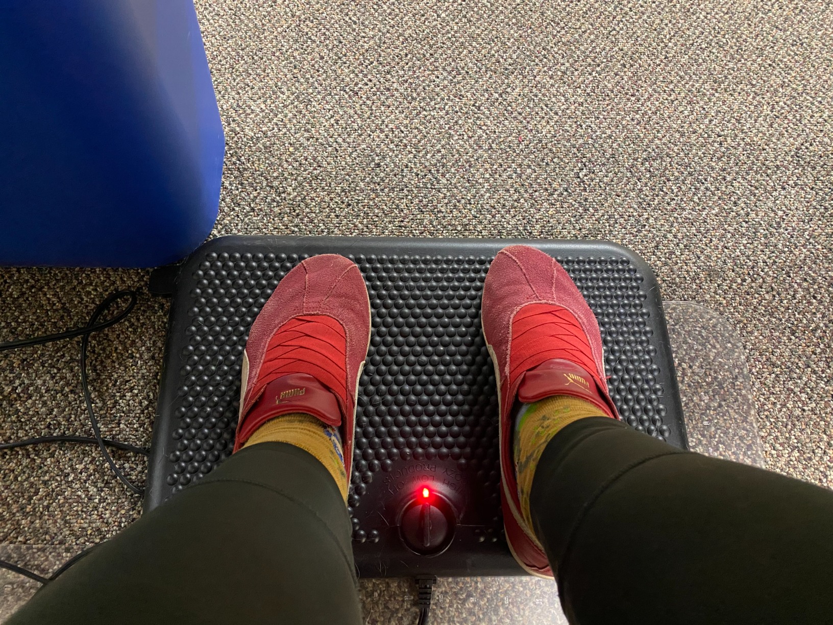 Cozy Products Toasty Toes Foot Warmer, Ergonomic Heated Footrest with 3 Adjustable Positions and 2 Heat Settings, Portable Space Heater, 105 Watts, Black, 12