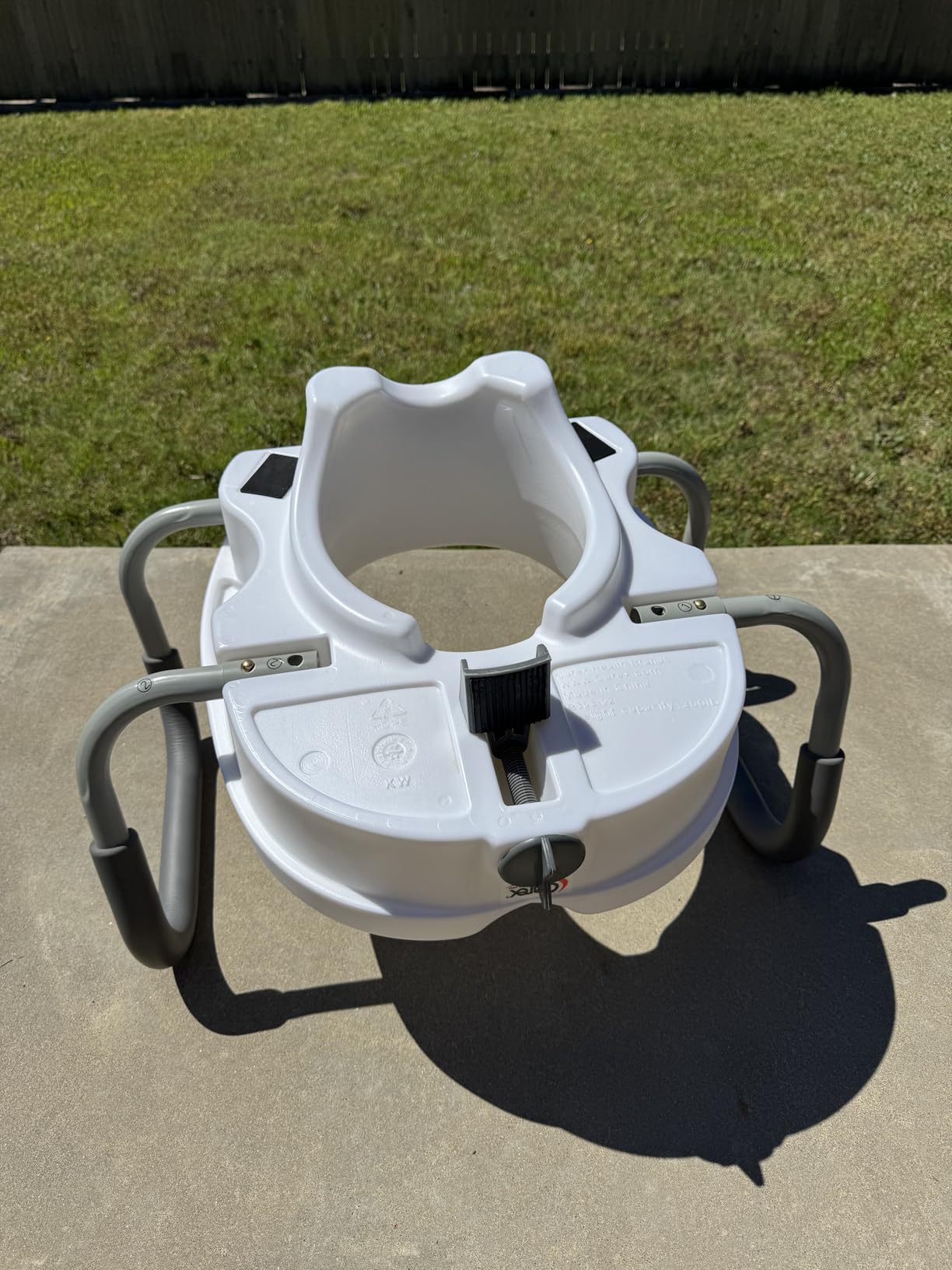 Carex E-Z Lock Raised Toilet Seat With Handles, 5