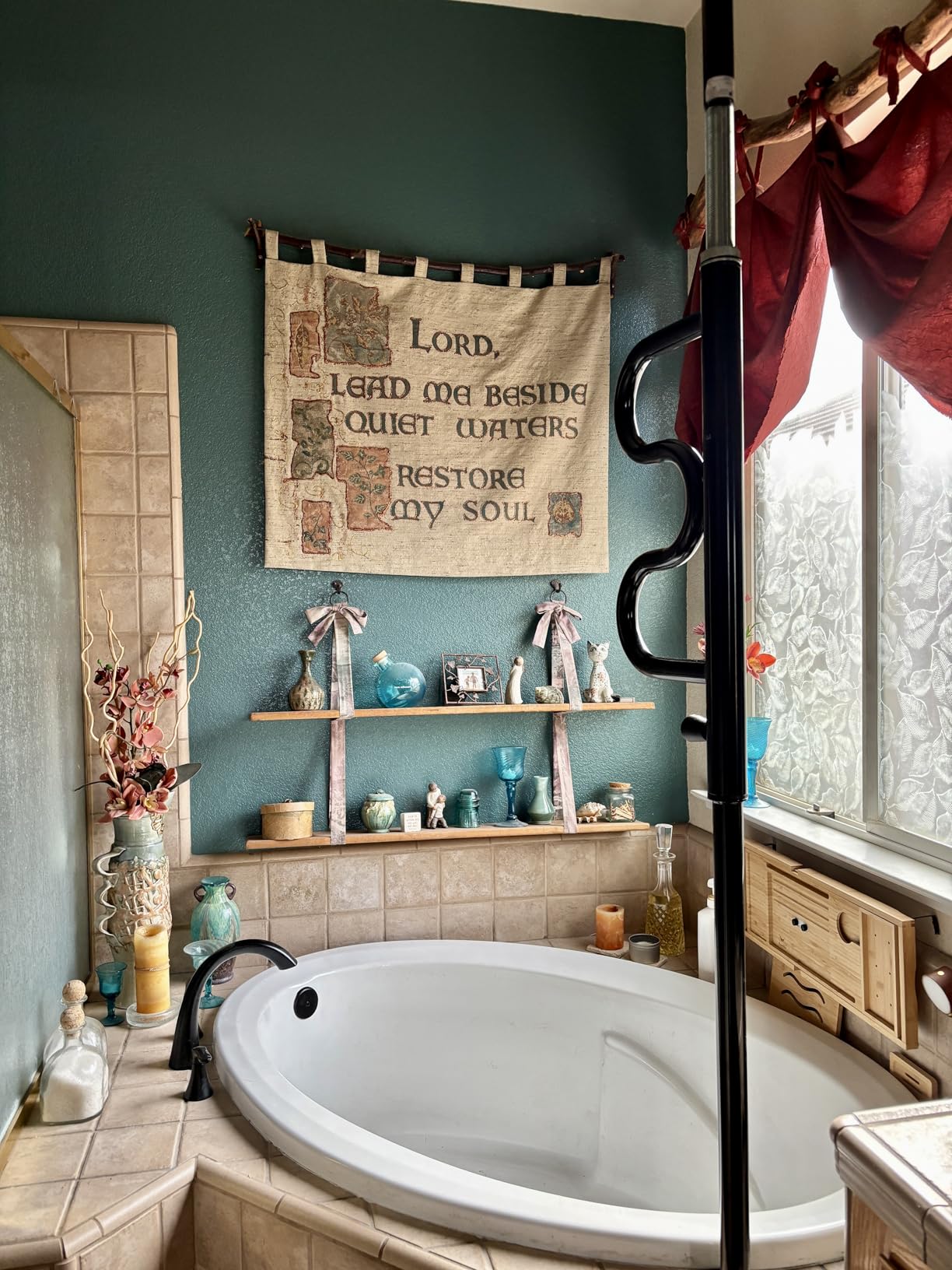 Stander Wonder Pole, Security-Pole and Curve Grab Bar, Tension Mounted Floor to Ceiling Transfer-Pole for Seniors, Elderly Adults, Bathroom Safety Assist and Stability Rail, White customer photo 1