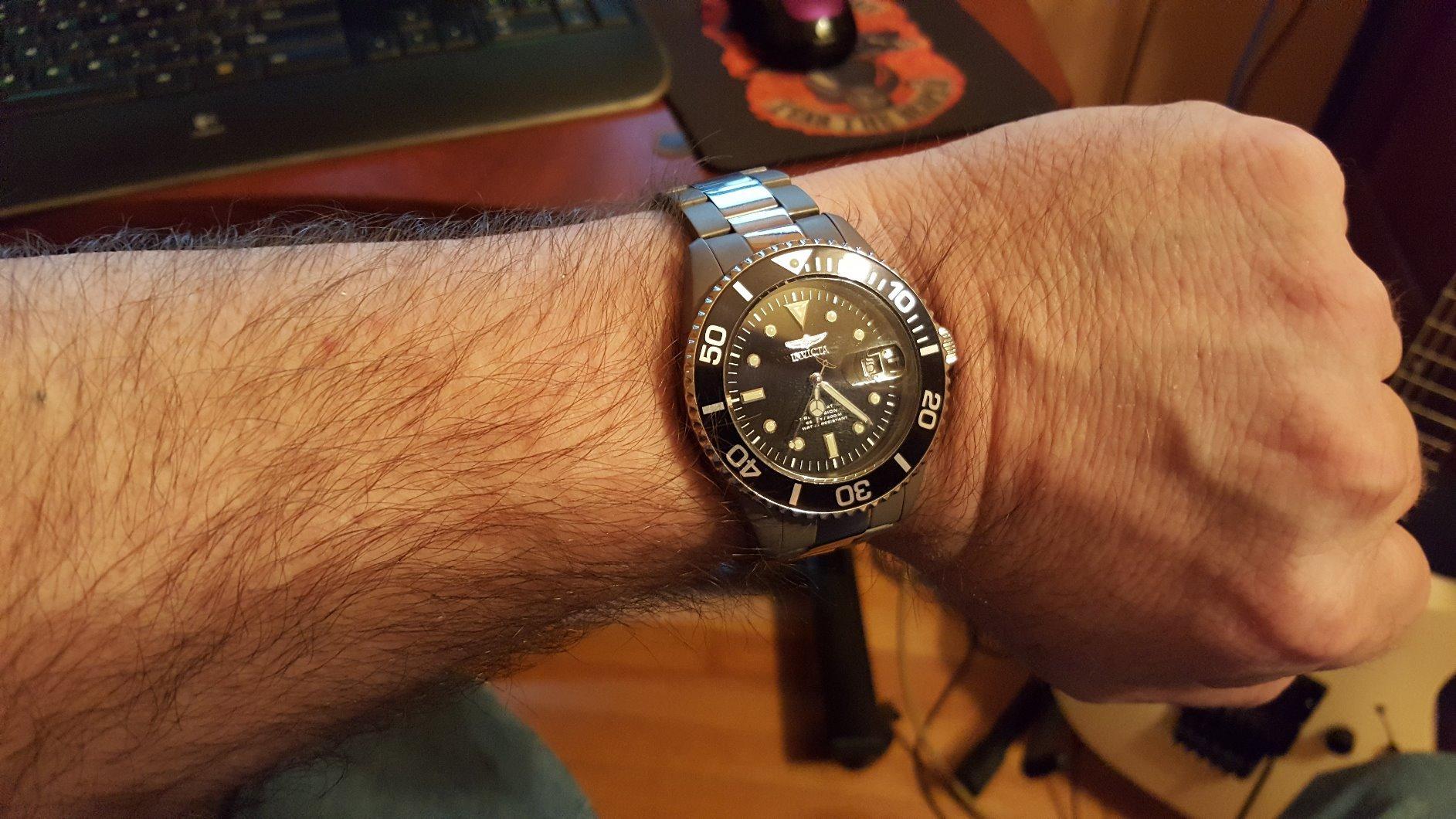 Invicta Men's 0420 Pro Diver Automatic Black Dial Titanium Watch customer photo 1