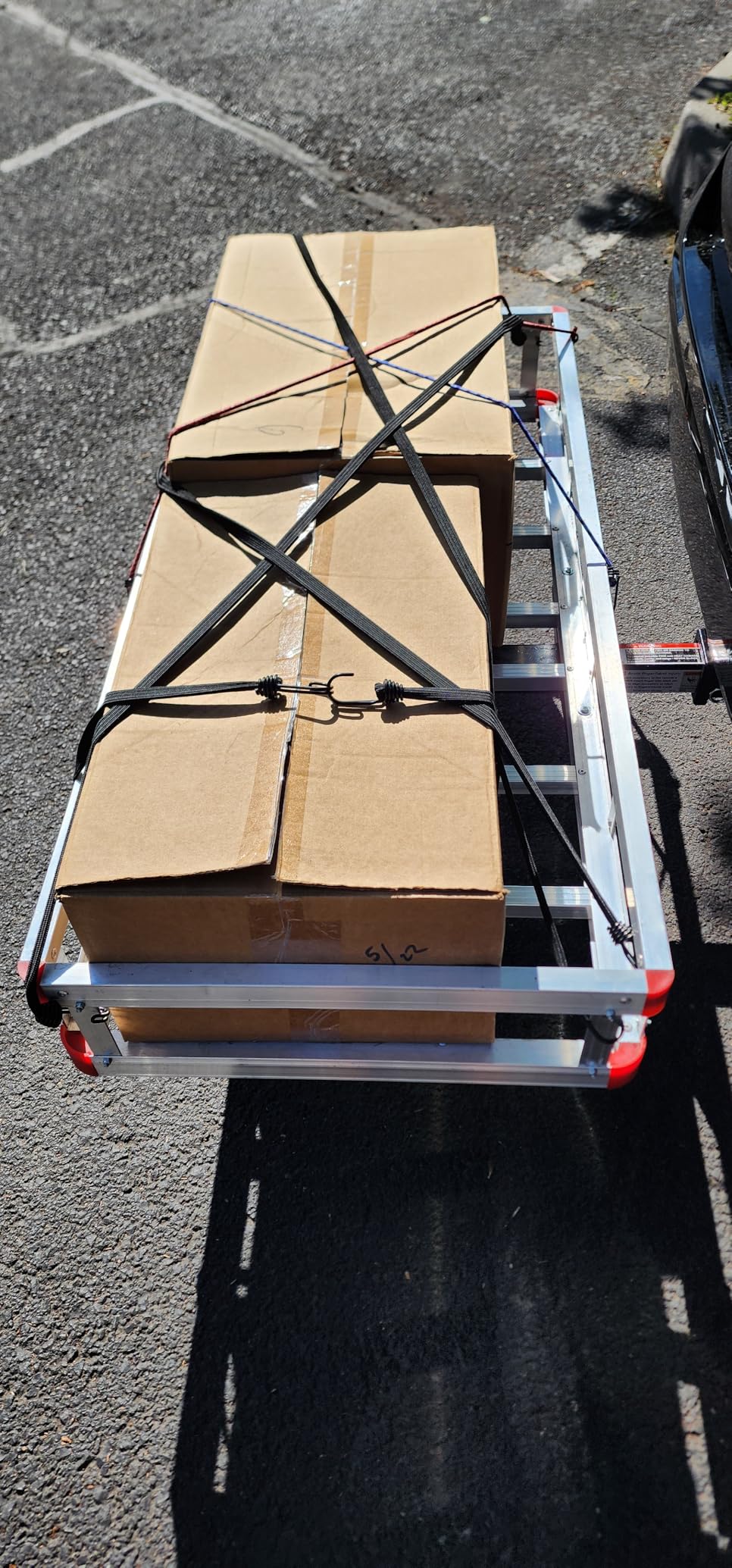 MaxxHaul 70108 Aluminum Cargo Carrier With High Side Rails- Trailer Hitch Mount For RV's, Trucks, SUV's, Vans, Cars With 2