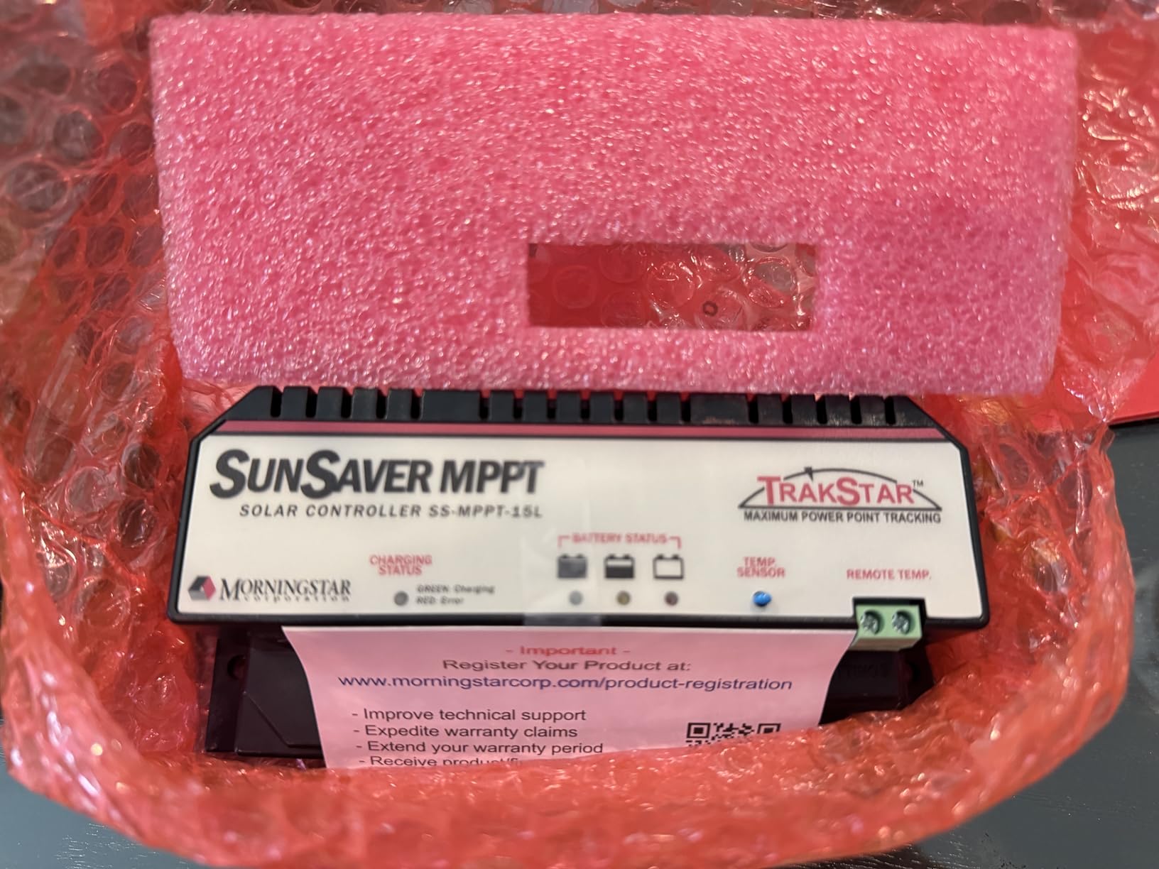 Morningstar SunSaver 15A MPPT Solar Charge Controller SS-MPPT-15L - Solar Panel Regulator, Supports 12/24V LA/Li Batteries. Load/Lighting Ctrl, HazLoc Rated, Low Noise, 5 Yr. WTY - Designed in the USA customer photo 1