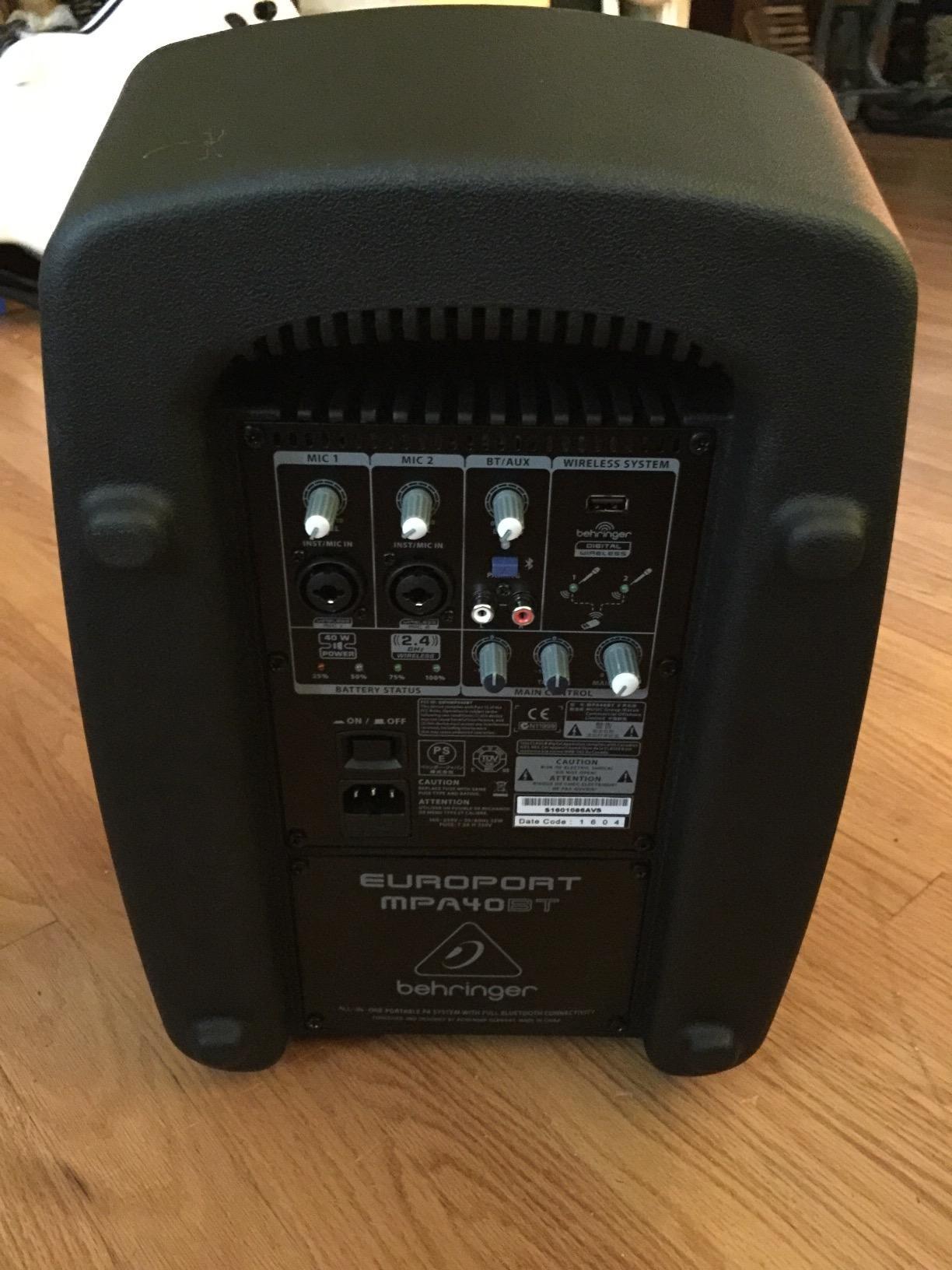 Behringer MPA40BT All-In-One Portable 40 Watt PA System with Bluetooth Connectivity and Battery Operation customer photo 2