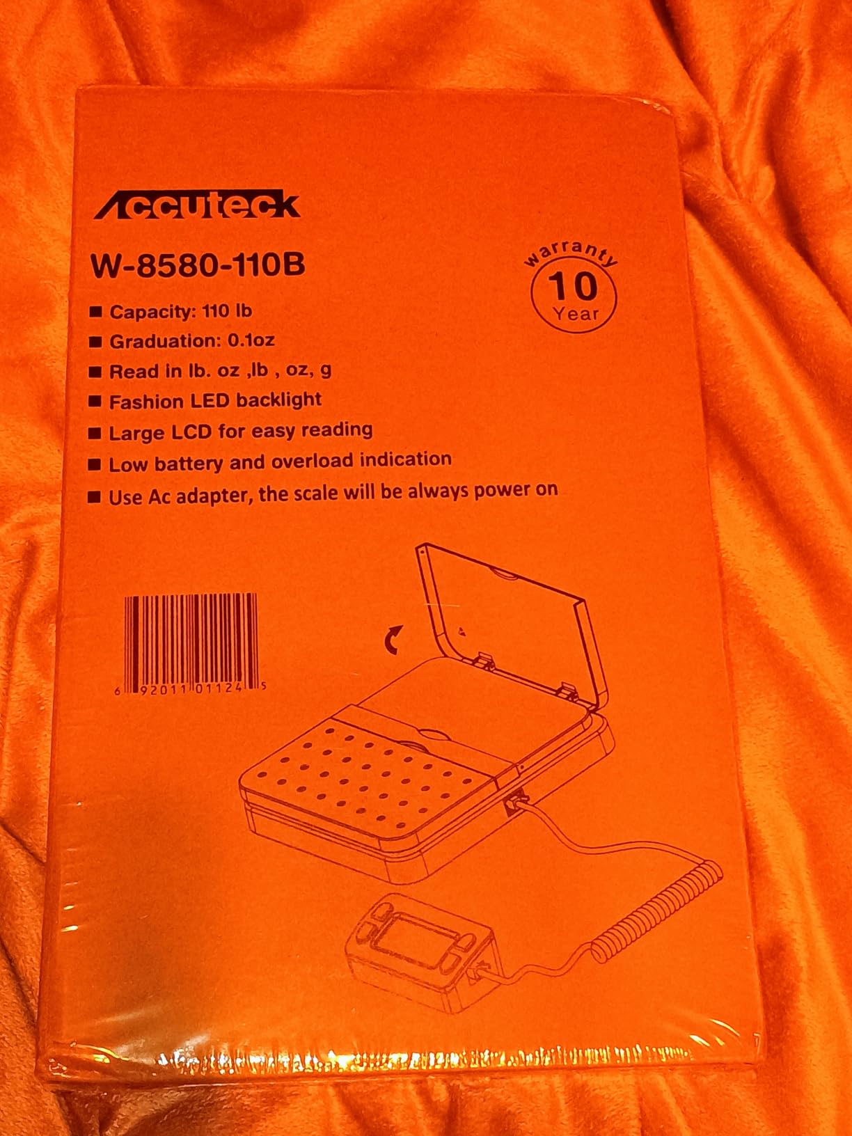 ACCUTECK ShipPro 110lbs x 0.1 oz. Digital Shipping Postal Scale, Black (W-8580-110-Black) customer photo 2
