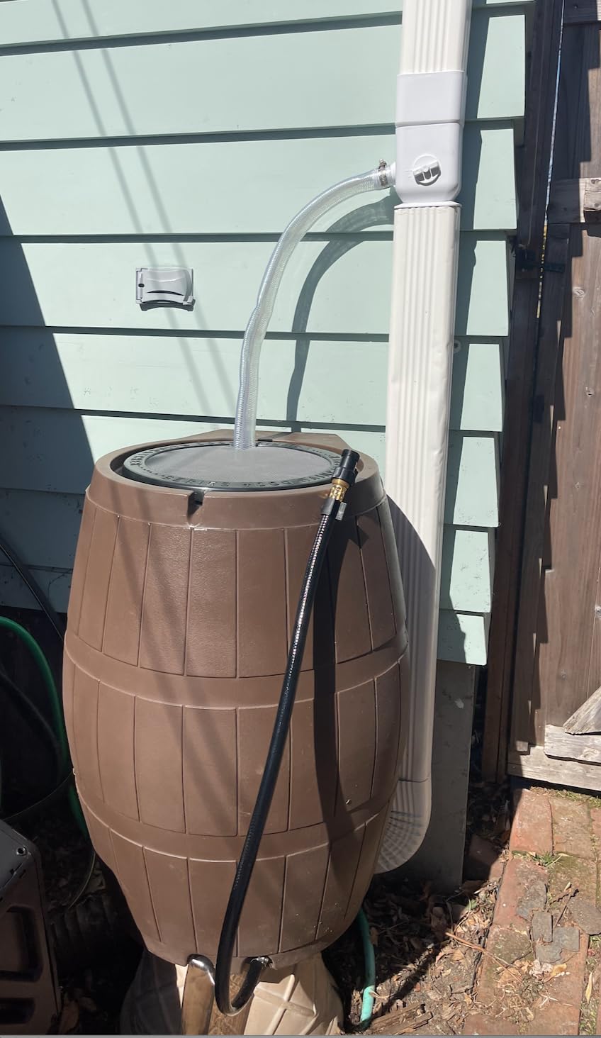 FCMP Outdoor Raincatcher 4000 Rain Barrel, Flat-Back Rainwater Catcher with Spigots, 50 Gallon, Brown - Portable Water Storage Container Tank for Home, Garden, and Backyard customer photo 1
