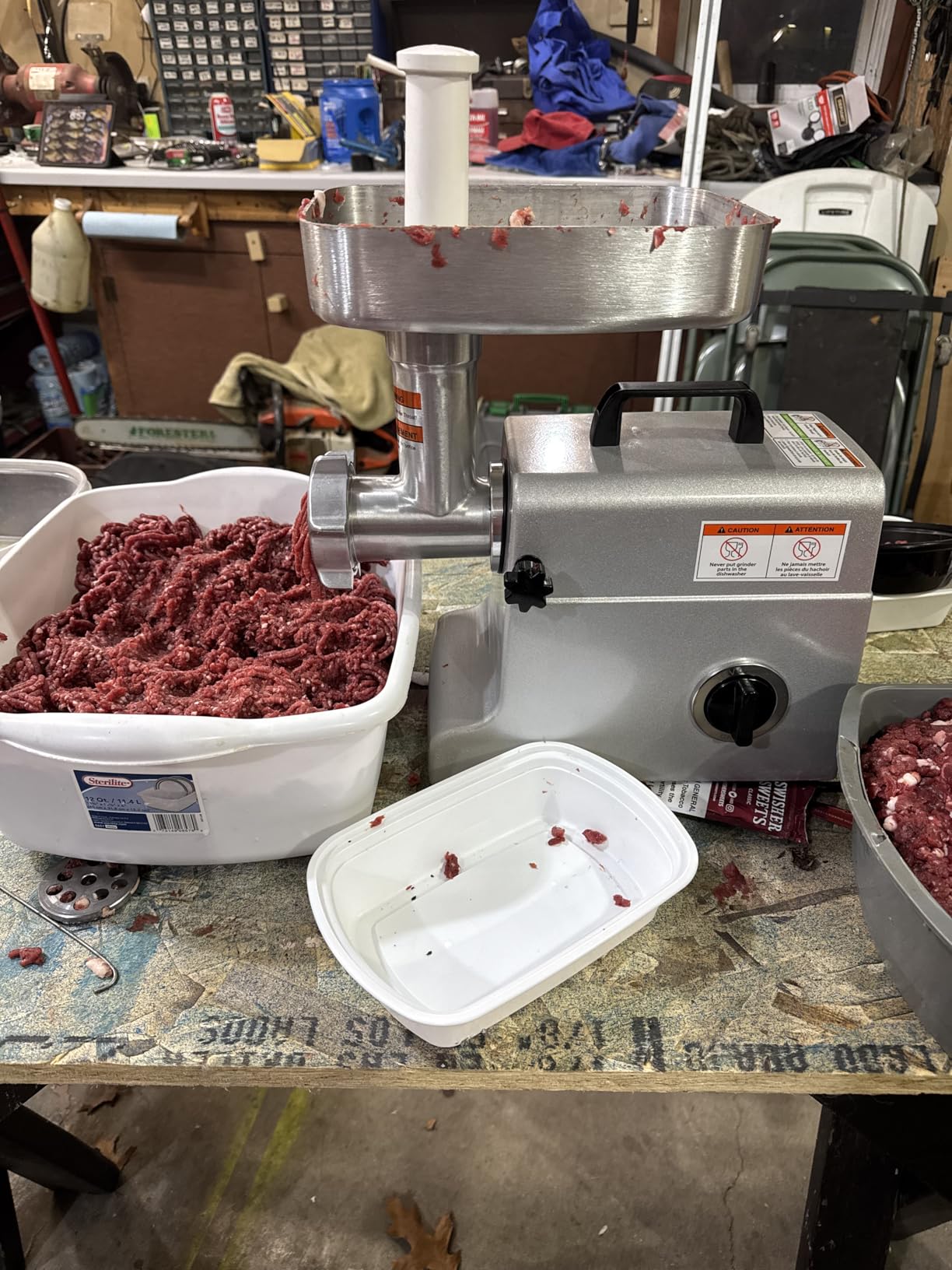 LEM Products MightyBite #8 Meat Grinder, 500 Watt Aluminum Electric Meat Grinder Machine, Ideal for Regular Use customer photo 1