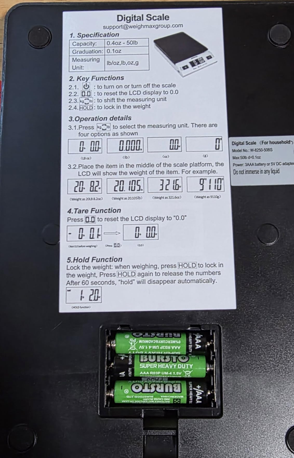 Accuteck 8250 High Accuracy Digital Shipping Scale and Postal Scale, 0.1oz Precision, 50Lb customer photo 2