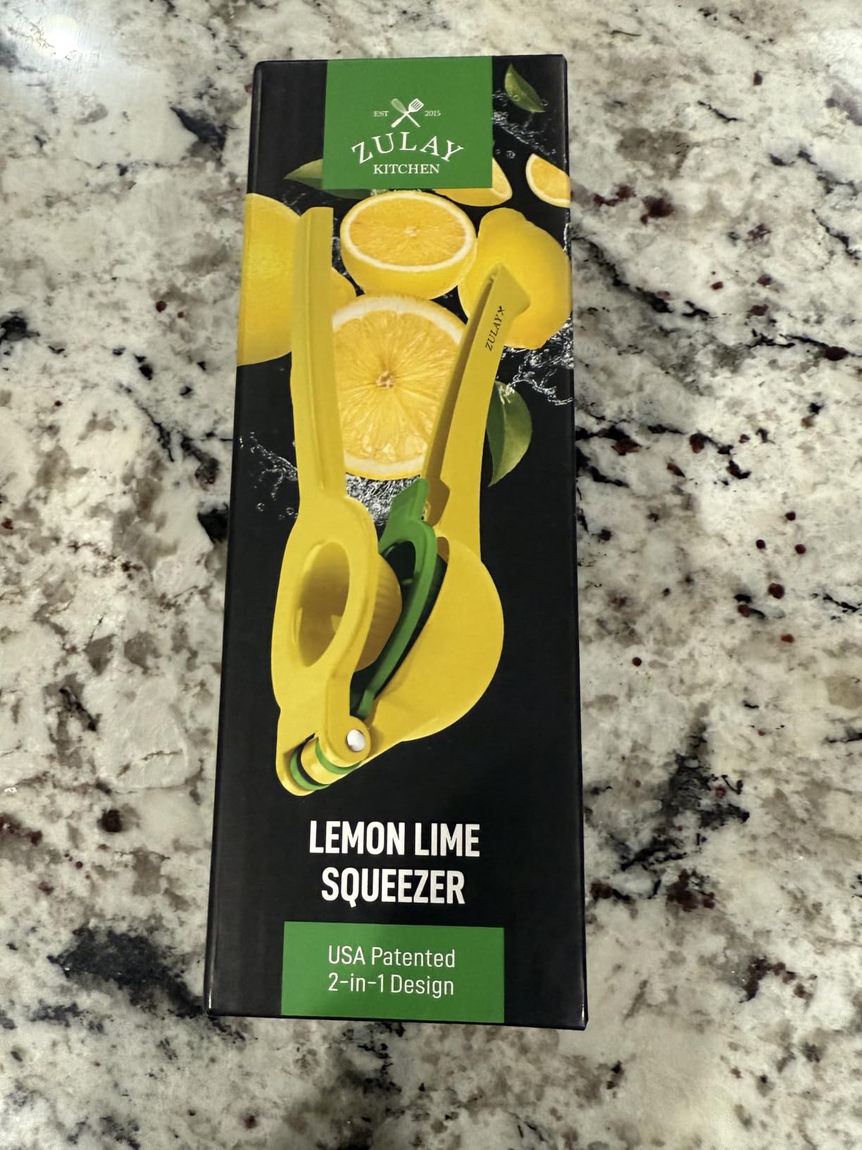 Zulay Kitchen Metal 2-in-1 Lemon Squeezer - Sturdy Max Extraction Hand Juicer Lemon Squeezer Gets Every Last Drop - Easy to Clean Manual Citrus Juicer - Easy-Use Lemon Juicer Squeezer - Yellow/Green customer photo 2