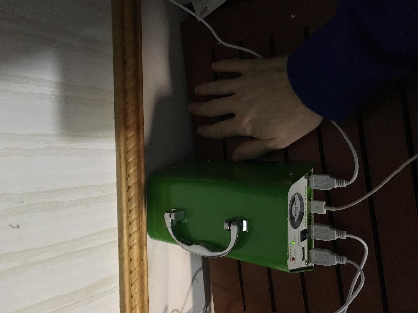 Solar Lights for Inside, 4 Bulbs Solar Shed Lights with On Off Switch, 30W Solar Panel Kit 115WH Backup Battery with Phone Charger, AC to DC Adapter, Home Solar Power System Complete Kit customer photo 1