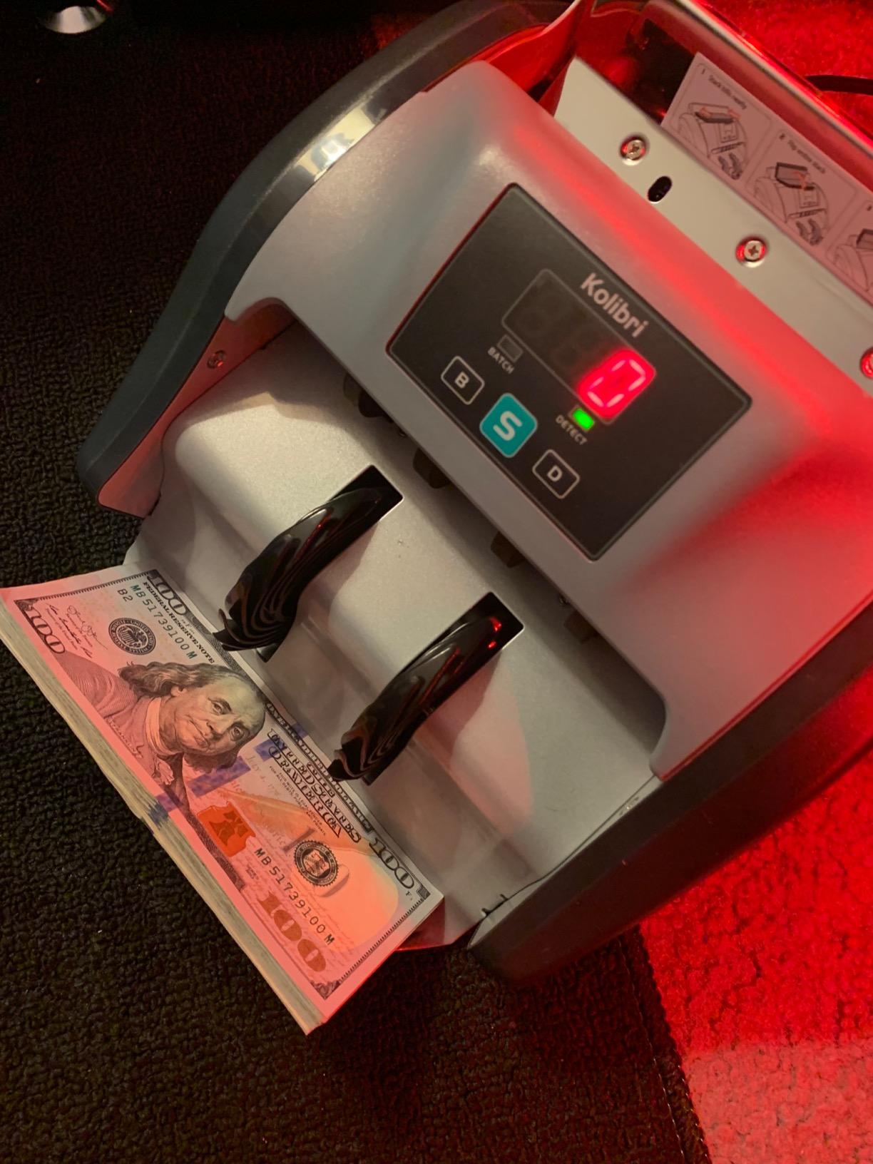 KOLIBRI Money Counter Machine I LCD Display I Business Grade I Advanced UV/MG/IR/DD/HLF Detection I Single Denomination Value Count I Multi-Currency I 1,500 Notes/Min I 1-Year Warranty I KOLIBRI UV/MG customer photo 2