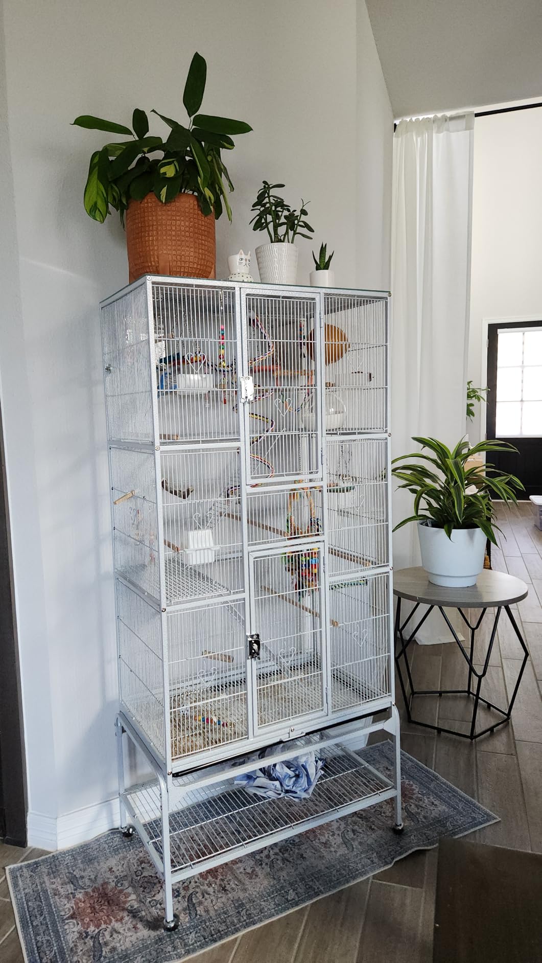 Yaheetech 69-Inch Extra Large Bird Cage Metal Parrot Cage for Mid-Sized Parrots Cockatiels Conures Parakeets Lovebirds Budgie Finch, Black customer photo 2