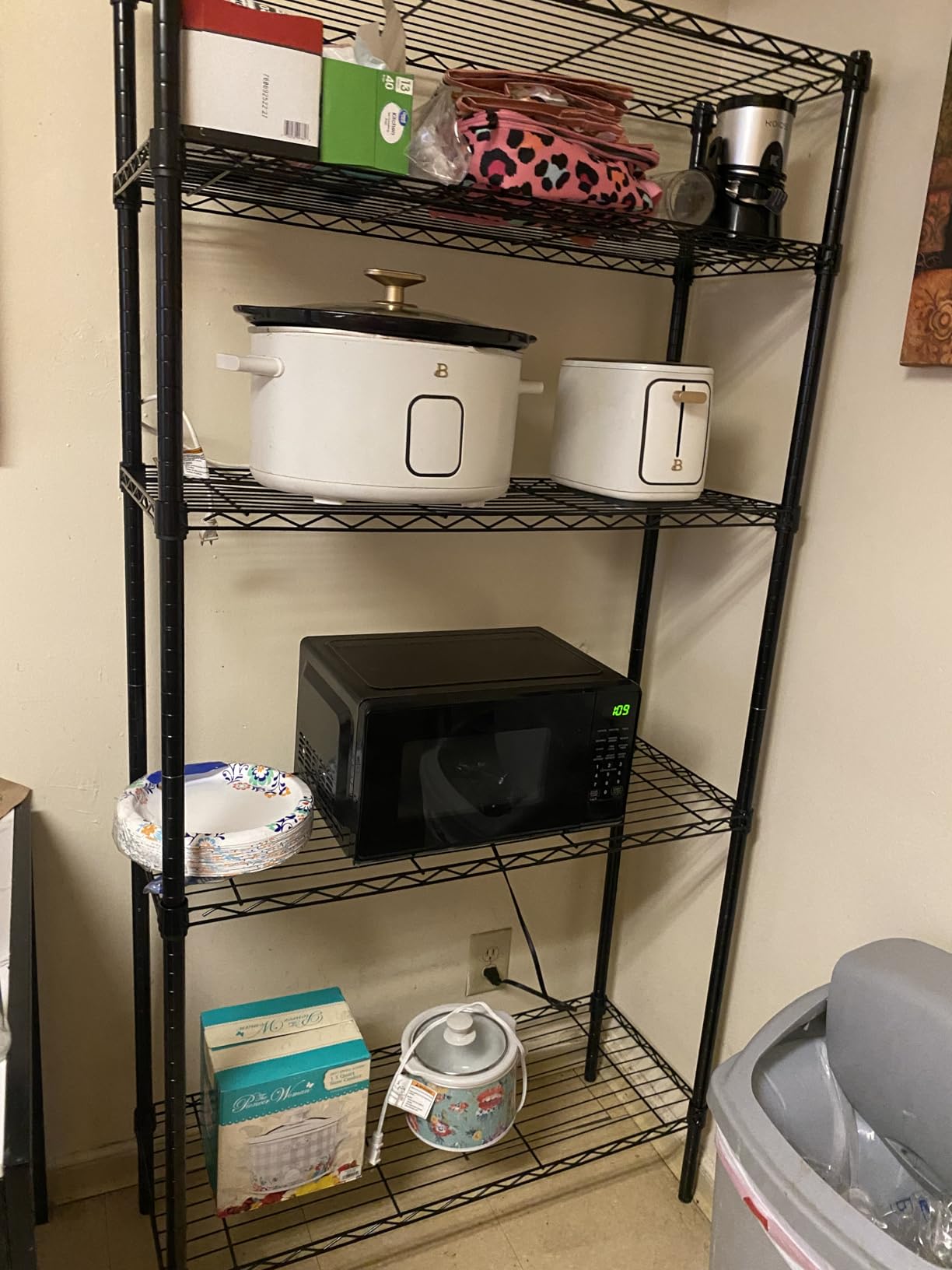 Amazon Basics 5-Shelf Adjustable Heavy Duty Steel Wire Storage Shelves for Garage, Kitchen, Easy Assembly, 36