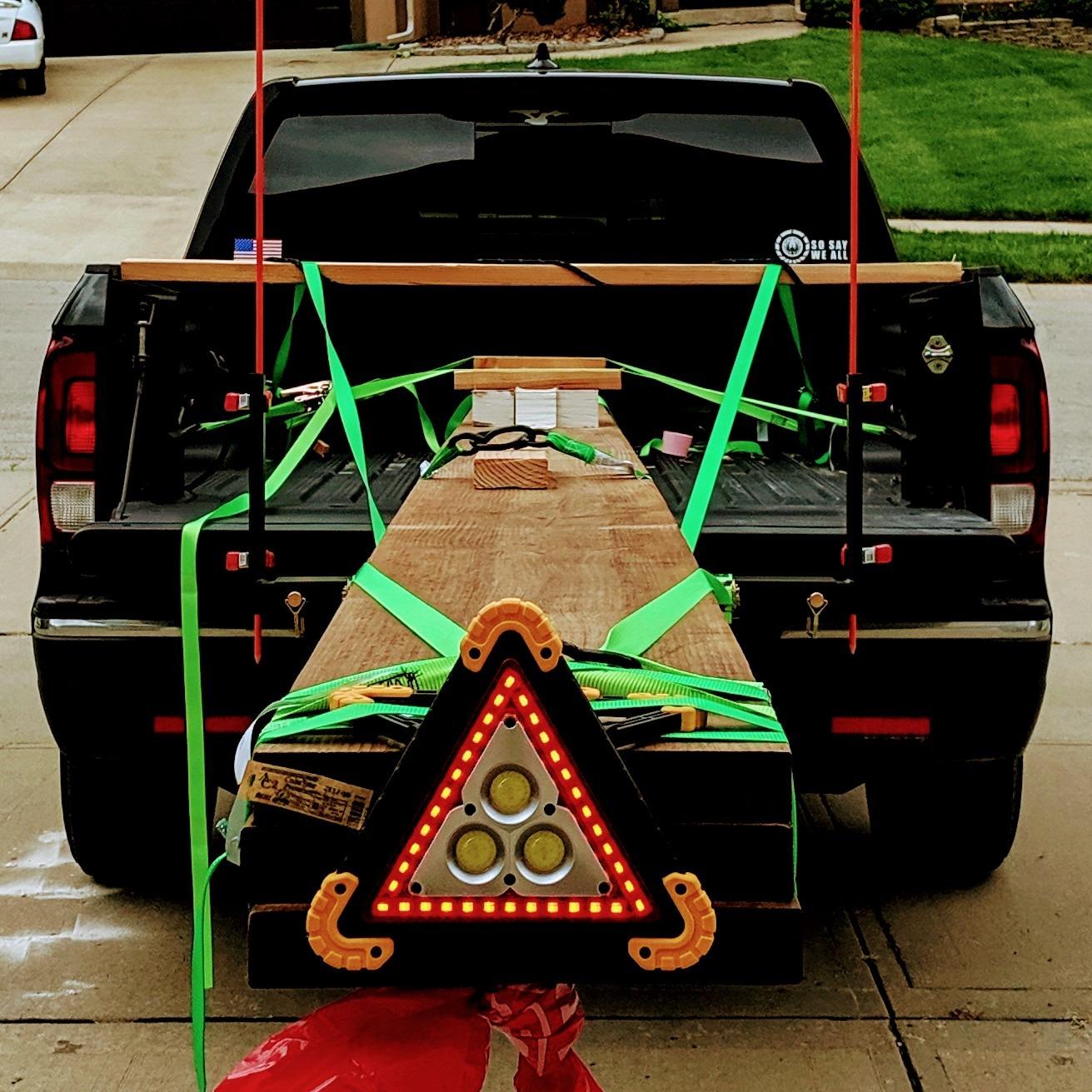 ECOTRIC Truck Bed Extender Pickup Truck Bed Hitch Mount Extension Rack SUV Lumber Ladder Canoe Boat Kayak Long Pipes w/Flag 750lbs Capacity customer photo 1