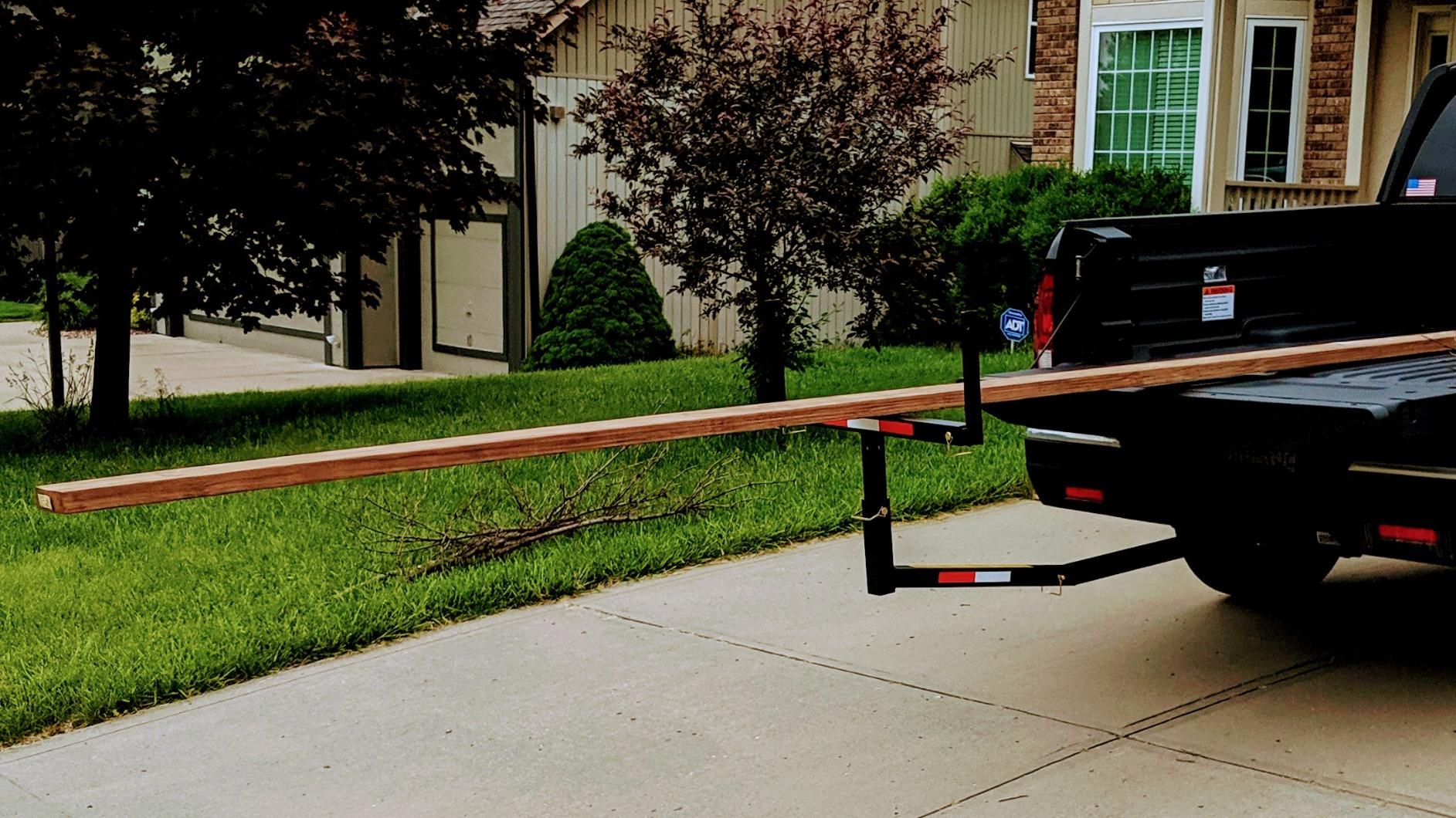 ECOTRIC Truck Bed Extender Pickup Truck Bed Hitch Mount Extension Rack SUV Lumber Ladder Canoe Boat Kayak Long Pipes w/Flag 750lbs Capacity customer photo 2