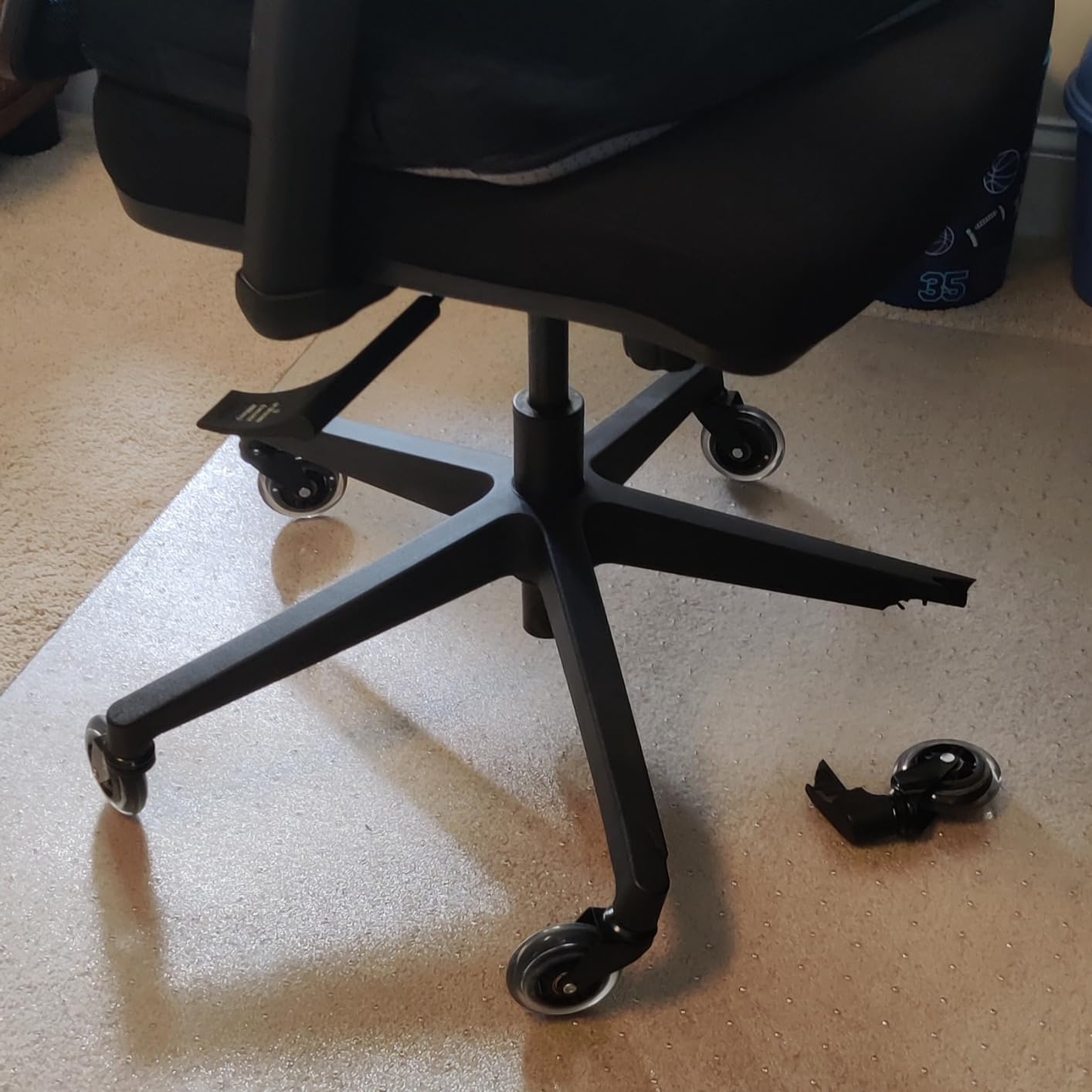 The Office Oasis Original Rollerblade Office Chair Wheels (As Seen On PBS) - Incredibly Smooth & Quiet Casters - Safe for Hardwood Floors & Carpet - Easy Installation - Set of 5 customer photo 1