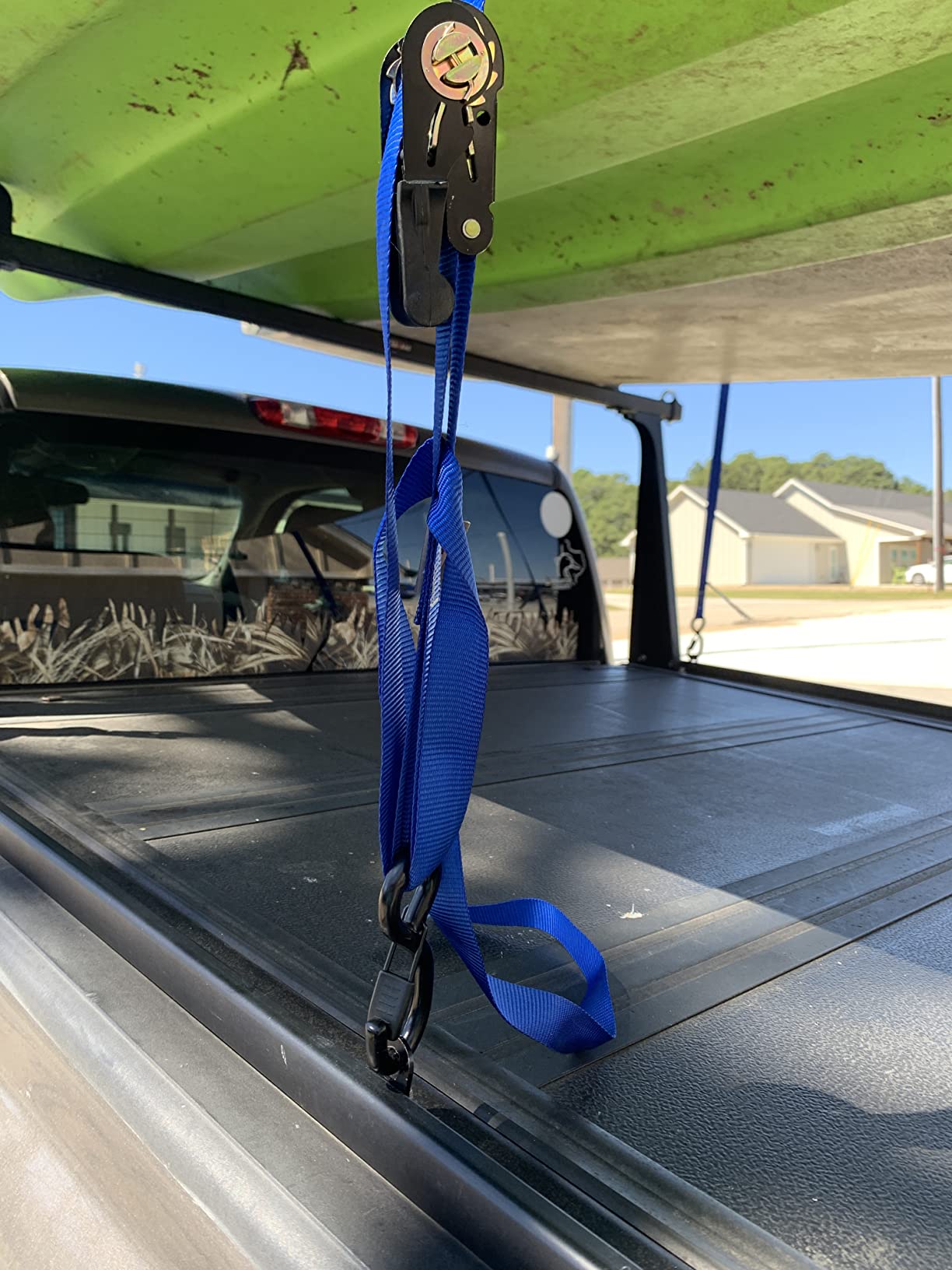 AUGO Ratchet Straps Heavy Duty 4 Pack -15 FT - 2200 LB Break Strength - with Safety Lock S Hooks - Cargo Straps for Moving, Appliances, Motorcycle - Soft Loop Tie Down Straps customer photo 2