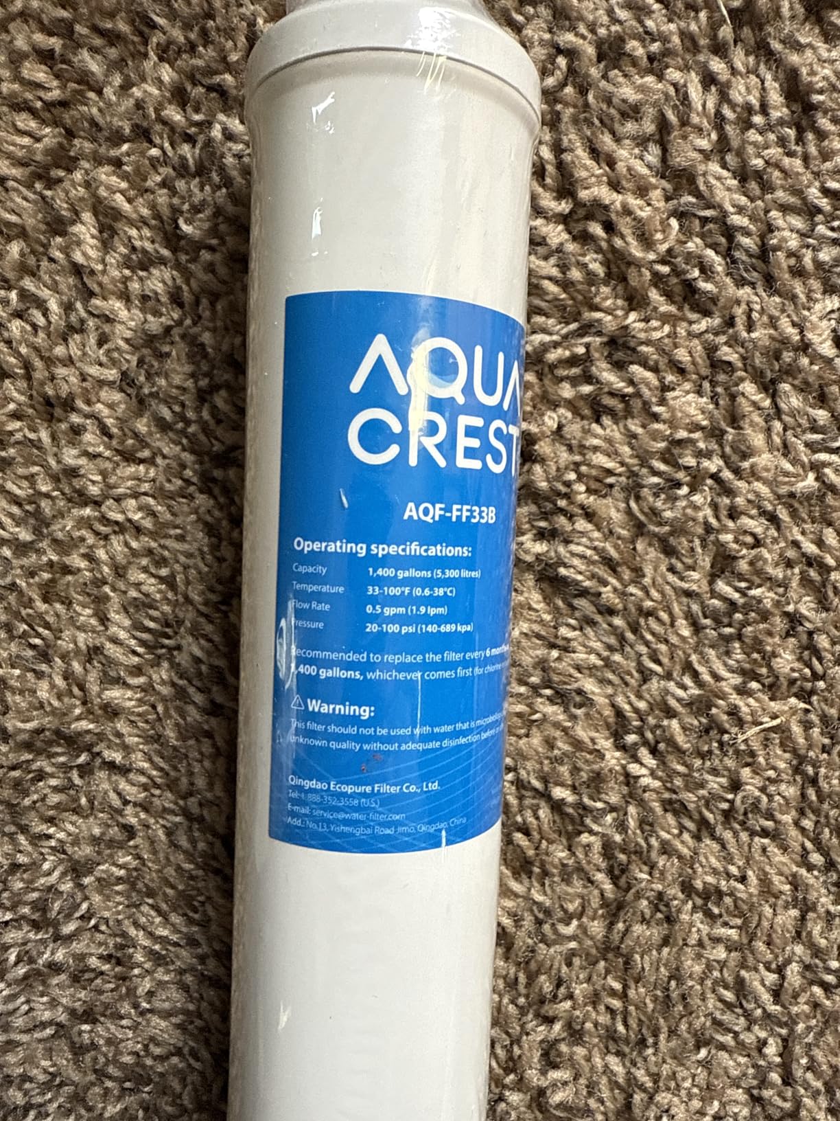 AQUACREST GXRTQR Inline Water Filter, NSF Certified, Compatible with GE GXRTQR, GXRTQ System, Reduces Chlorine, Fluoride, Limescale and More, For Refrigerator, IceMaker, RVs (3 Filters) customer photo 1