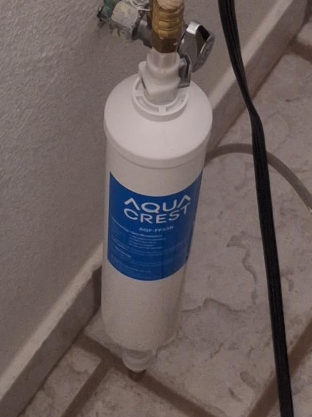 AQUACREST GXRTQR Inline Water Filter, NSF Certified, Compatible with GE GXRTQR, GXRTQ System, Reduces Chlorine, Fluoride, Limescale and More, For Refrigerator, IceMaker, RVs (3 Filters) customer photo 2