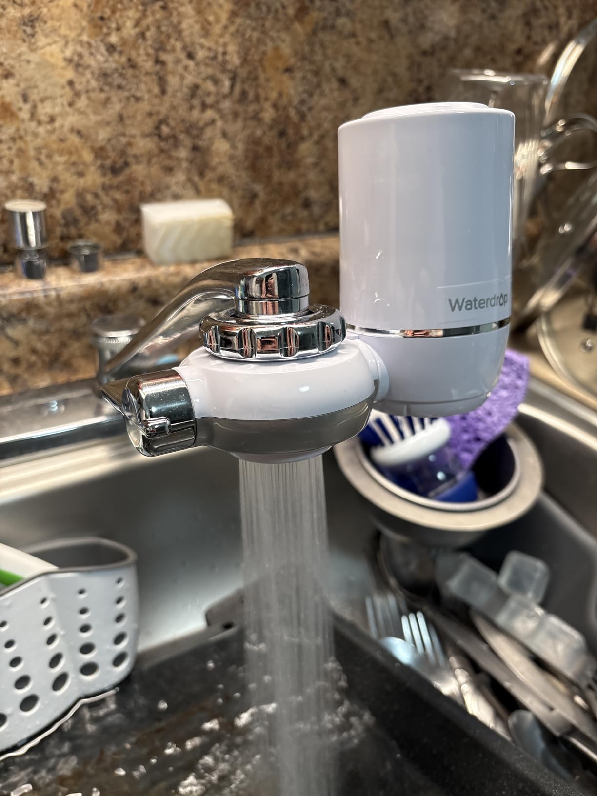 Waterdrop Water Filter for Sink Faucet, NSF Certified Water Purifier, 320 Gallon Tap Water Filter for Kitchen Sink, Reduces Chlorine, Lead-Free Material, Faucet Mount Water Filtration System, 1 Filter customer photo 2