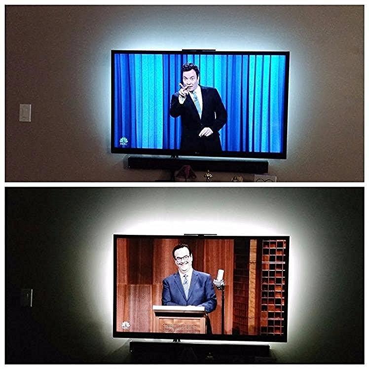 Luminoodle Color Bias Lighting, USB TV and Monitor Backlight LED Strip Lights Kit with Dimmer, Remote - 6.6 ft for 24