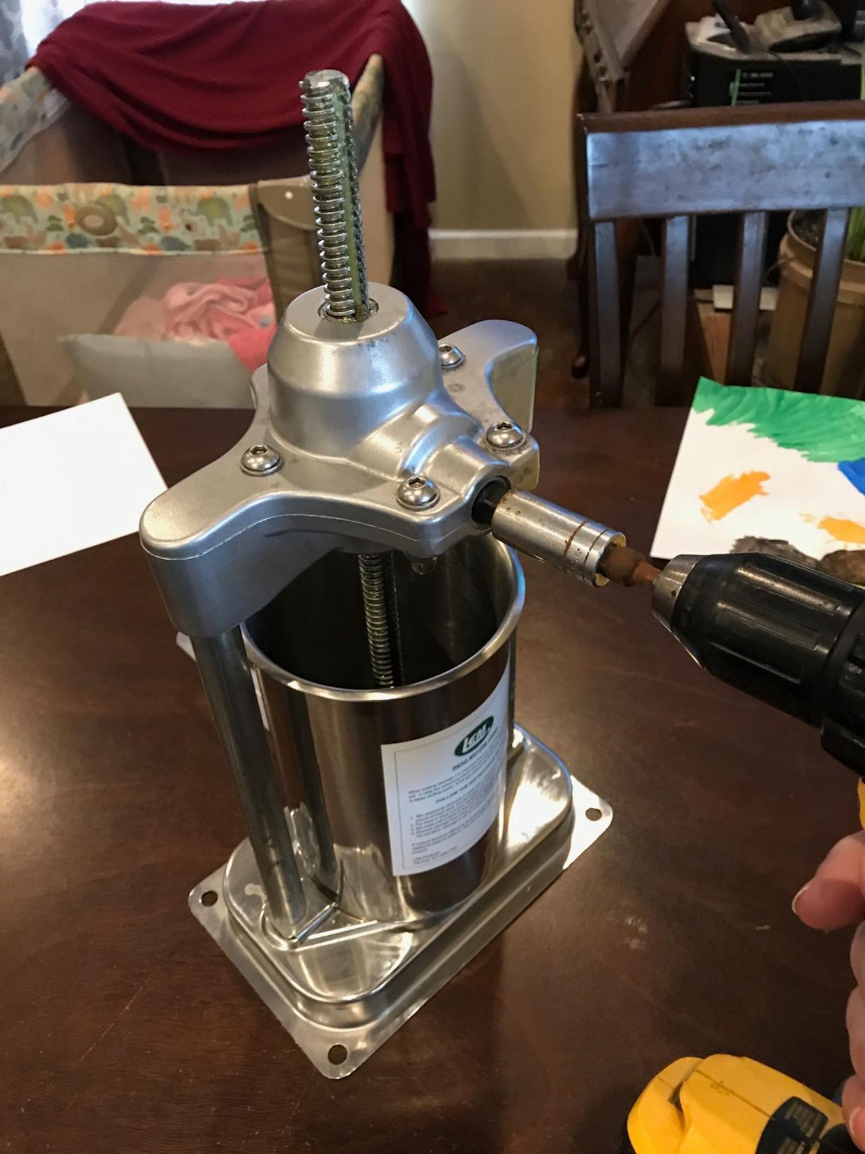 LEM Products Mighty Bite Vertical Stainless Steel 5 Pound Capacity Sausage Stuffer with Plastic Stuffing Tubes customer photo 2