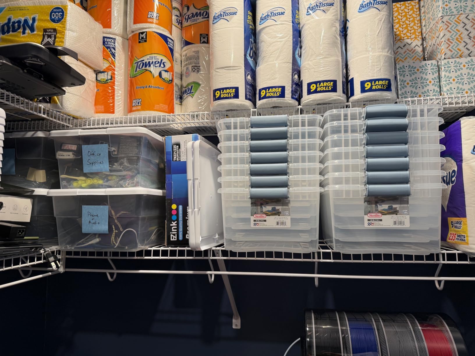 Sterilite 4-Pack 56 Quart Wheeled Latching Box, Underbed Clear Plastic Storage Organizer - Under Bed Rolling Container Bin with Lid and Wheels for Home or Dorm Bedrooms and Closets customer photo 1