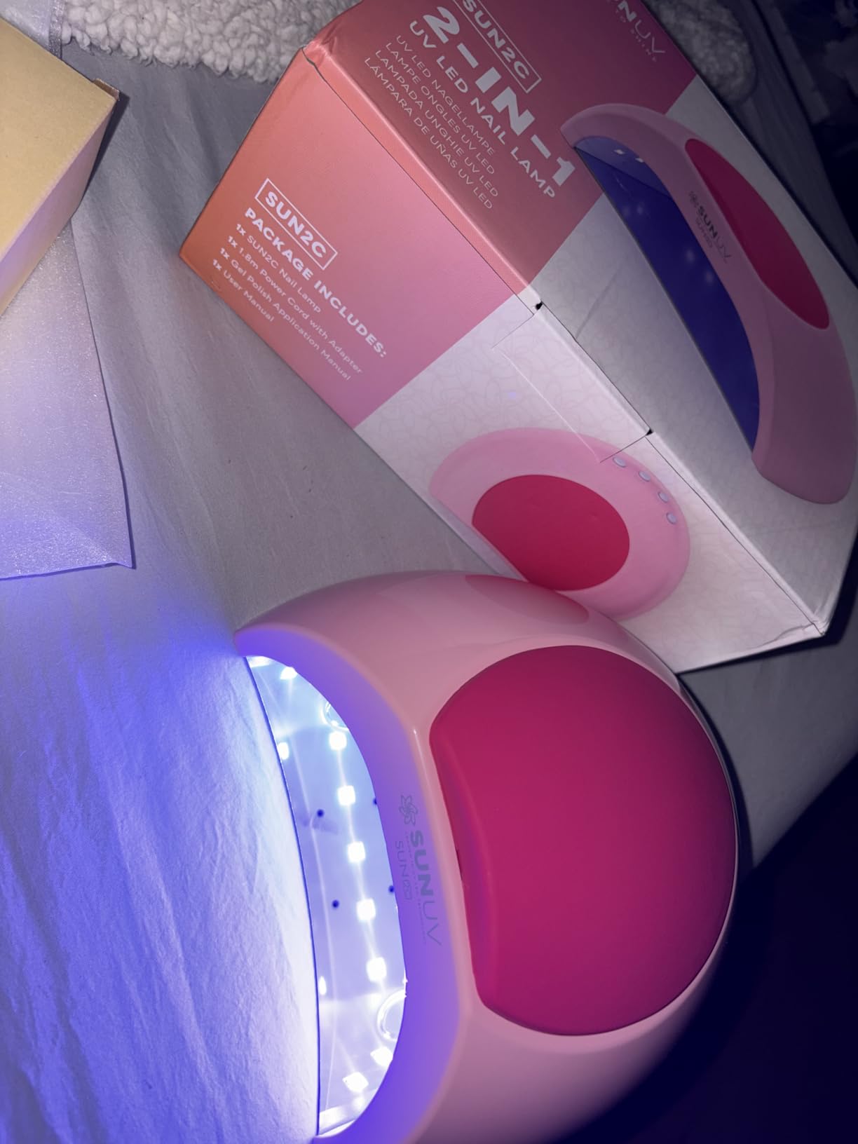 SUNUV SUN2C UV Light for Nails, UV LED Nail Lamp with 4 Timer Settings, Curing Lights Compatible with All Gel Polish Rose customer photo 1